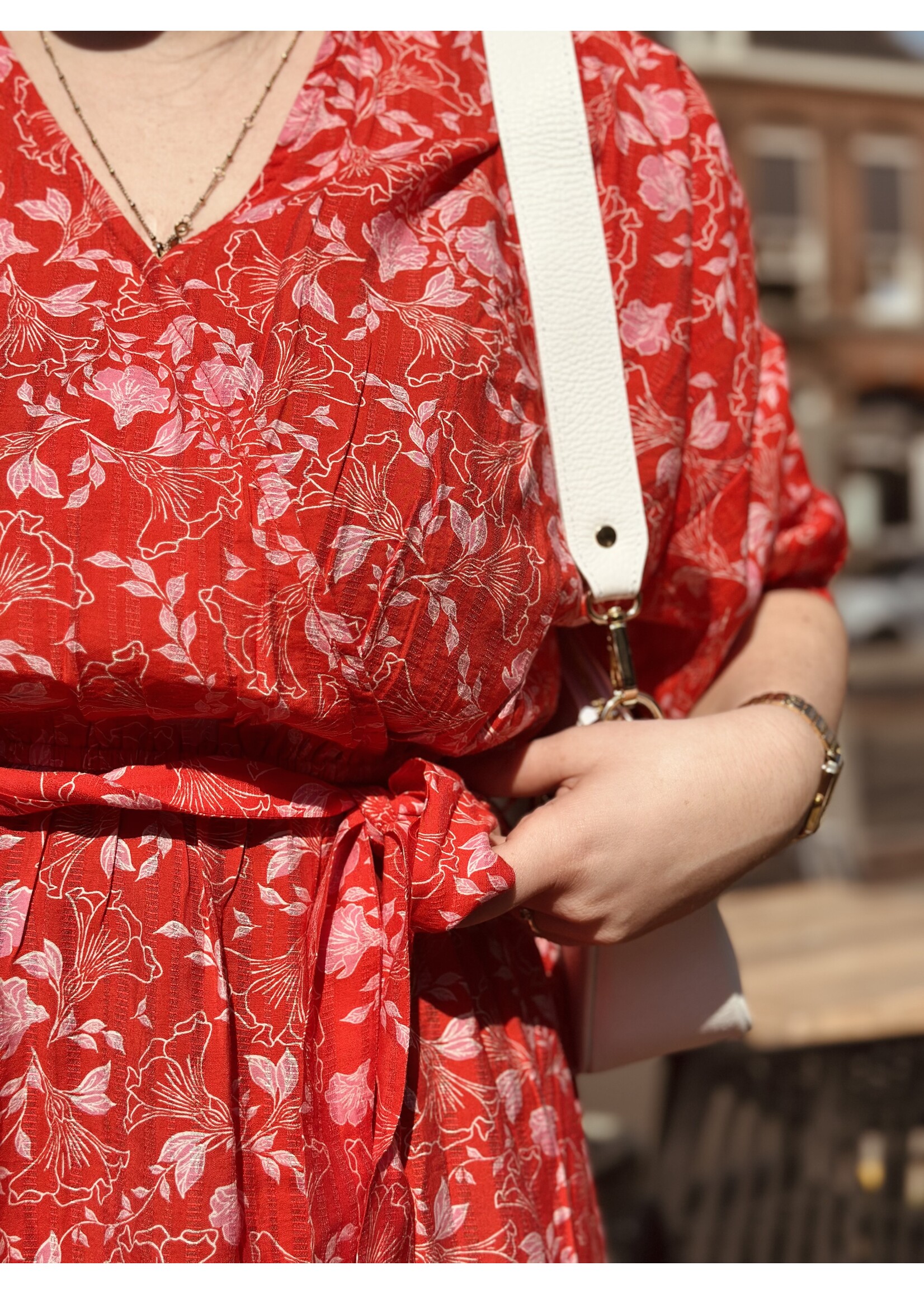 Smashed Lemon Smashed Lemon Jarel long dress pink/red print