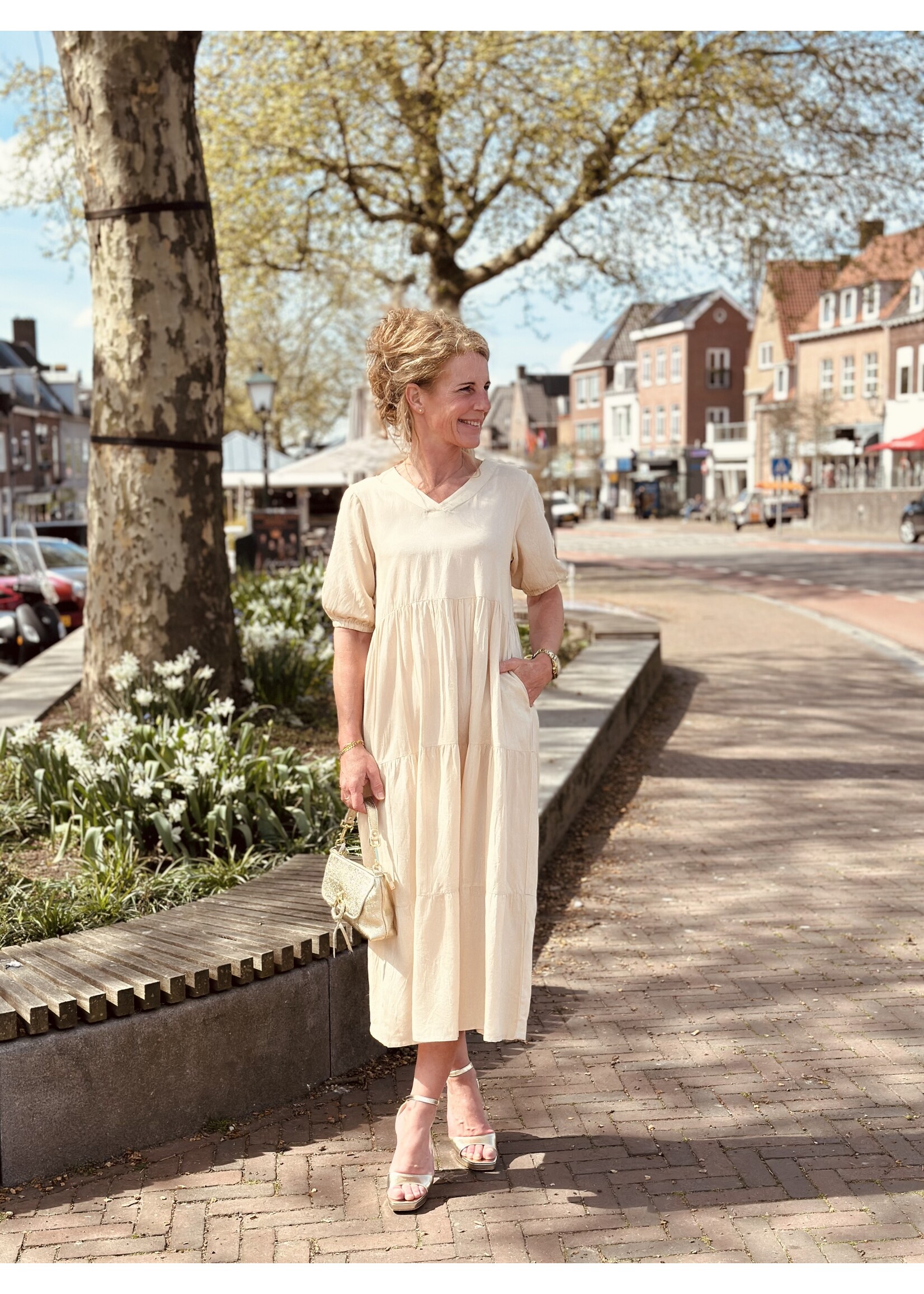 Ze-Ze Ze-Ze Lucia long dress beige
