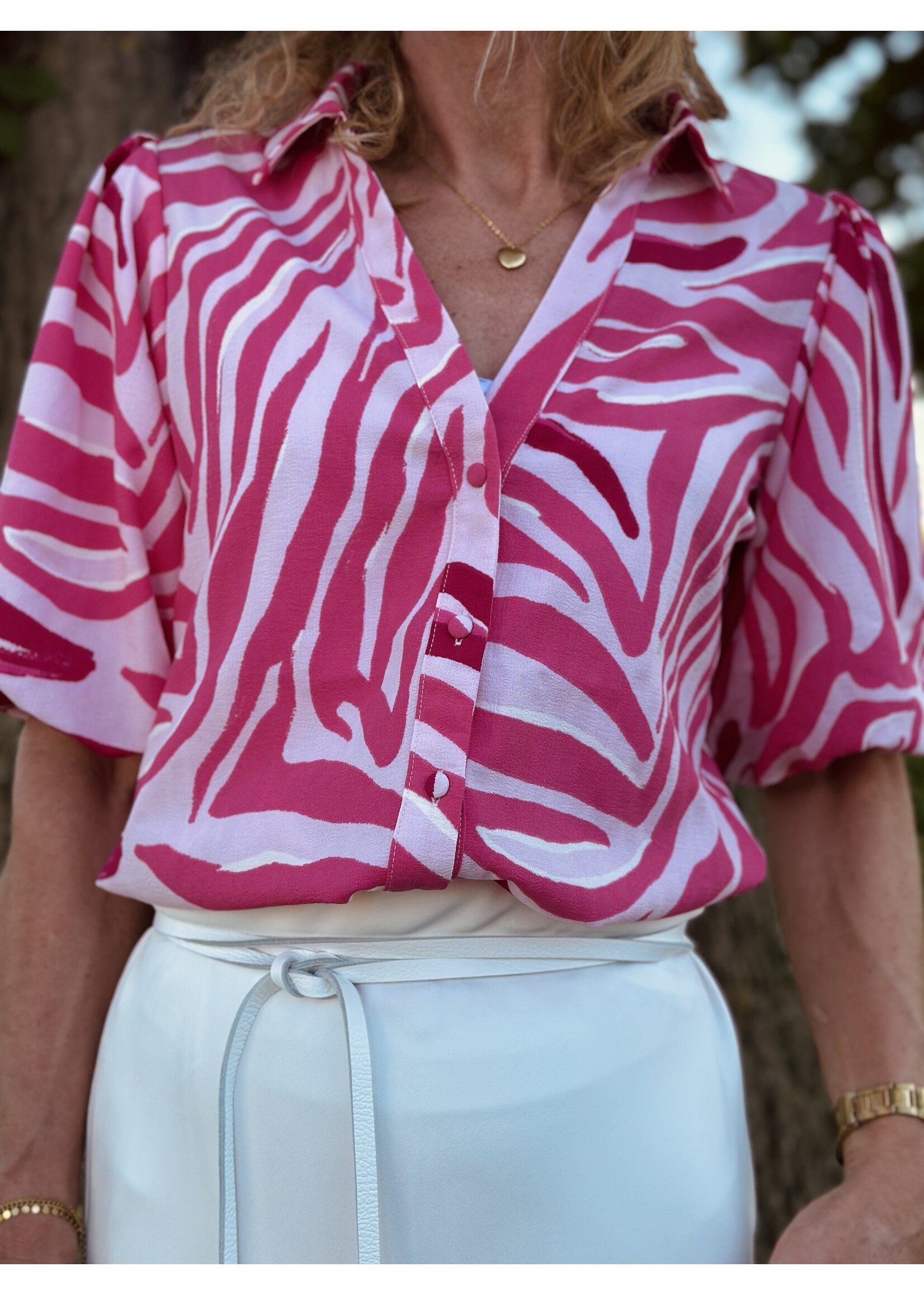 Lofty Manner Lofty Manner Safia blouse pink/white print