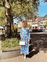 Smashed Lemon Smashed Lemon Rozemarie long dress blue/ white