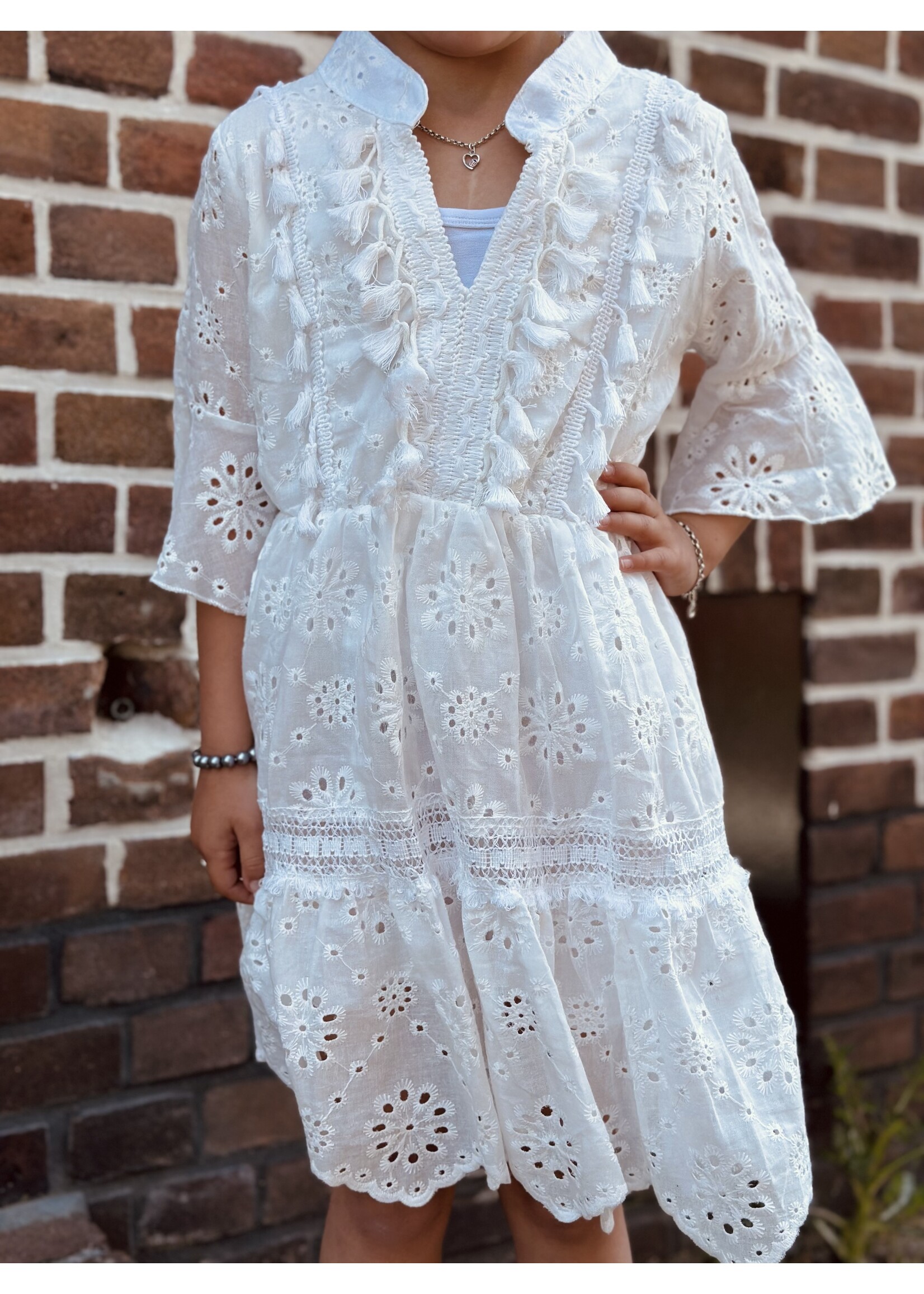 Antoinette broderie dress white