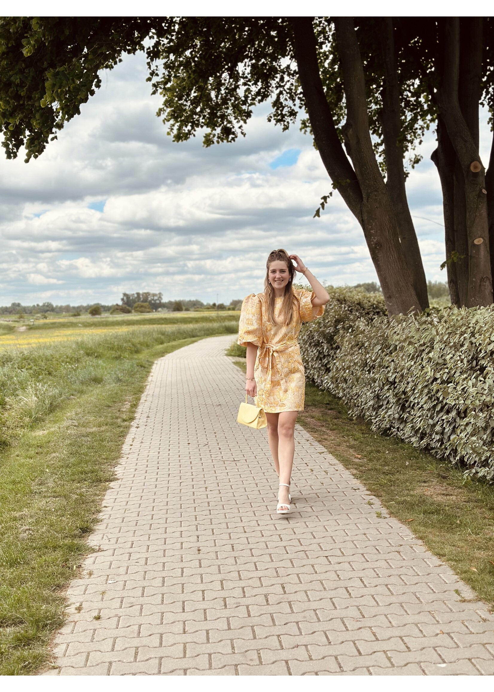 Melina dress yellow/gold print