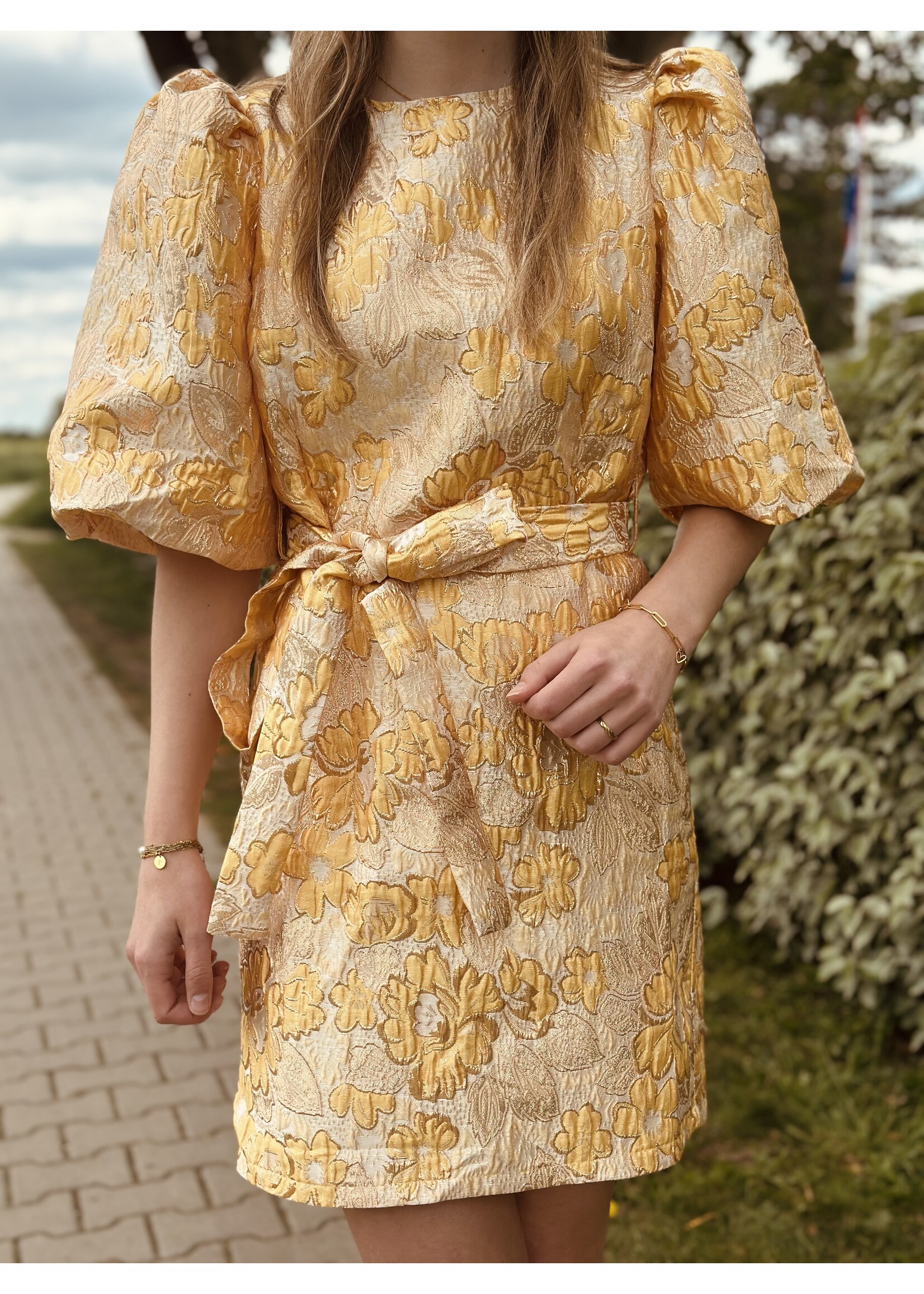 Melina dress yellow/gold print