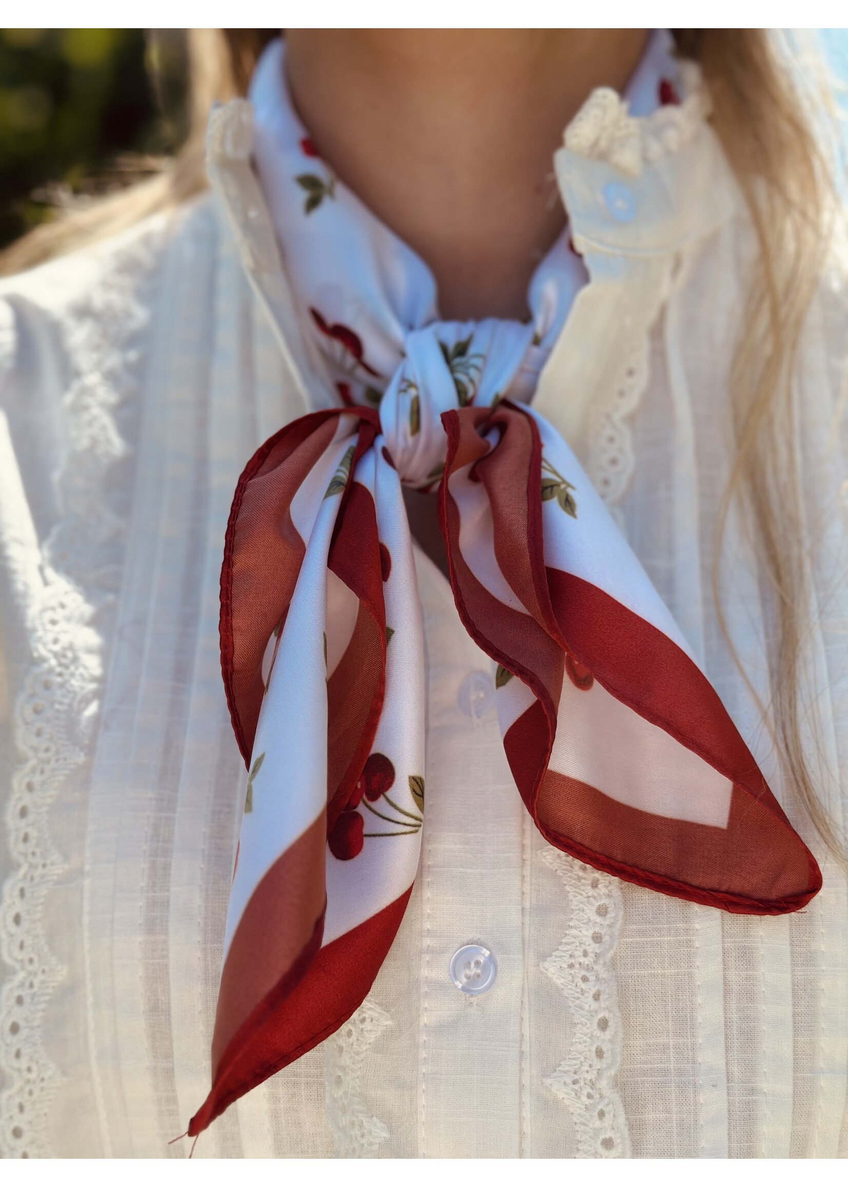 Bibi shawl cherry red print One Size