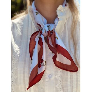Bibi shawl cherry red print One Size