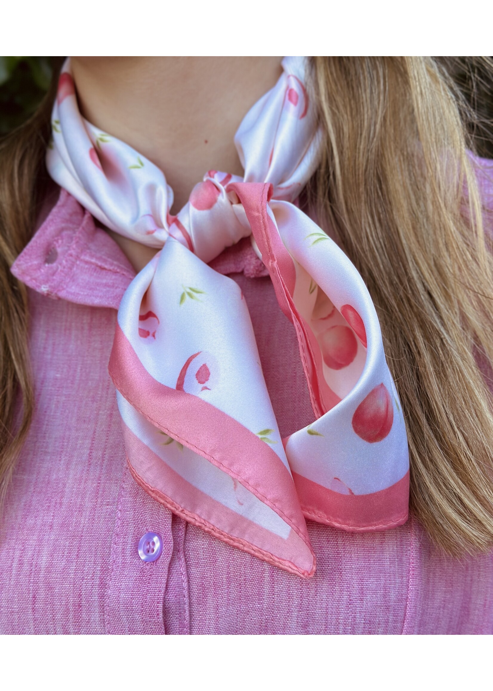 Bibi shawl peach/pink print One Size