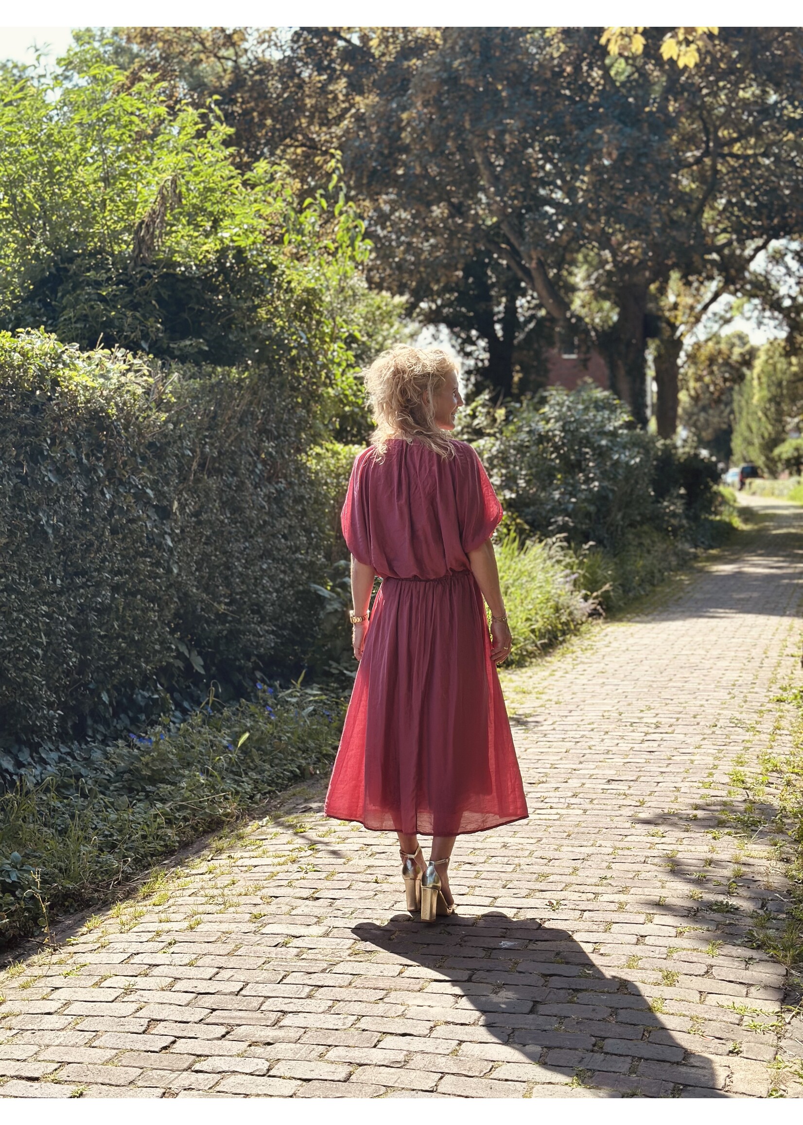 Emelien long skirt dark red One Size