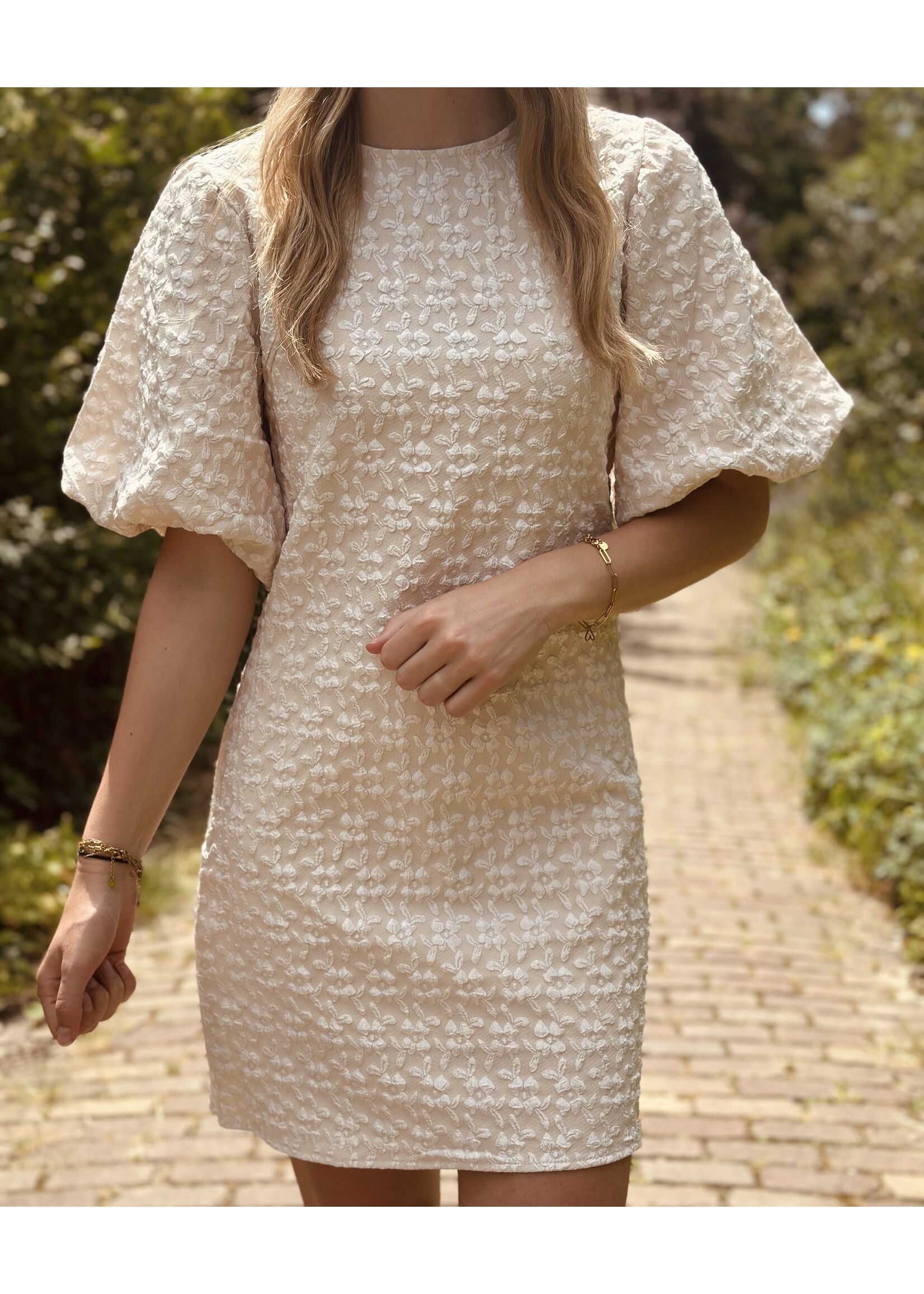 Louanna dress flower print beige