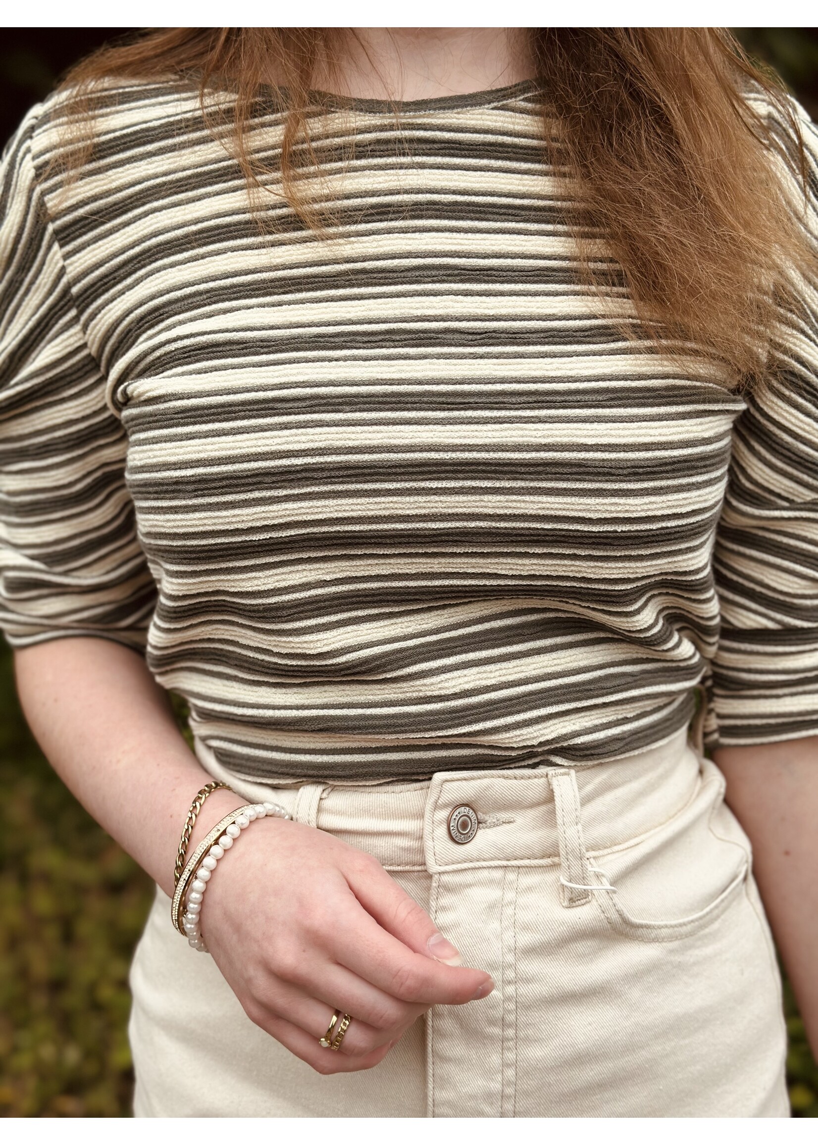 Lofty Manner Lofty Manner Ariane top green/white