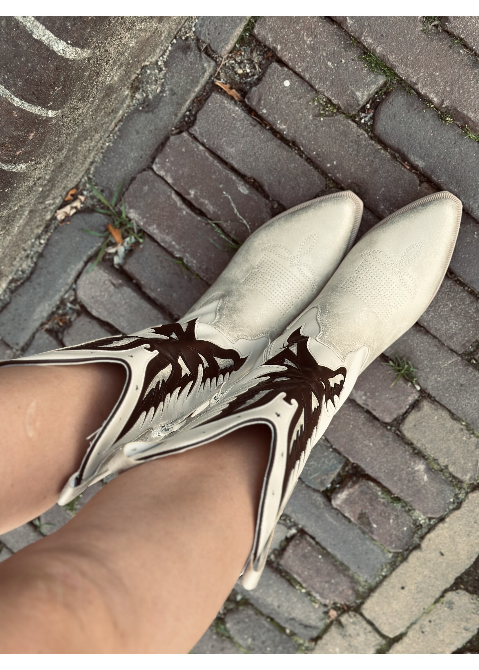 Garby cowboy boots leatherlook beige/brown