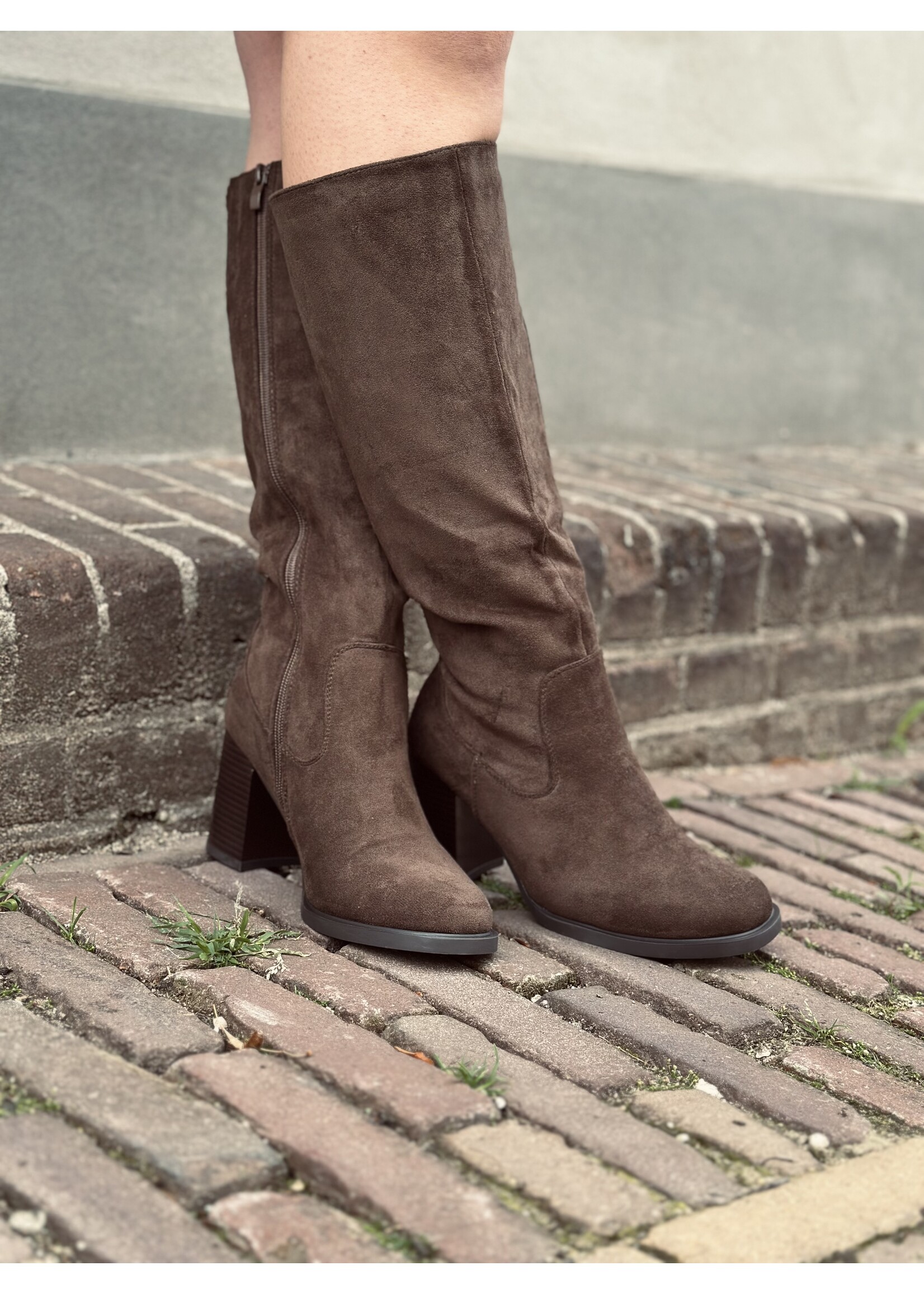 Nicinta suède high heels boots brown