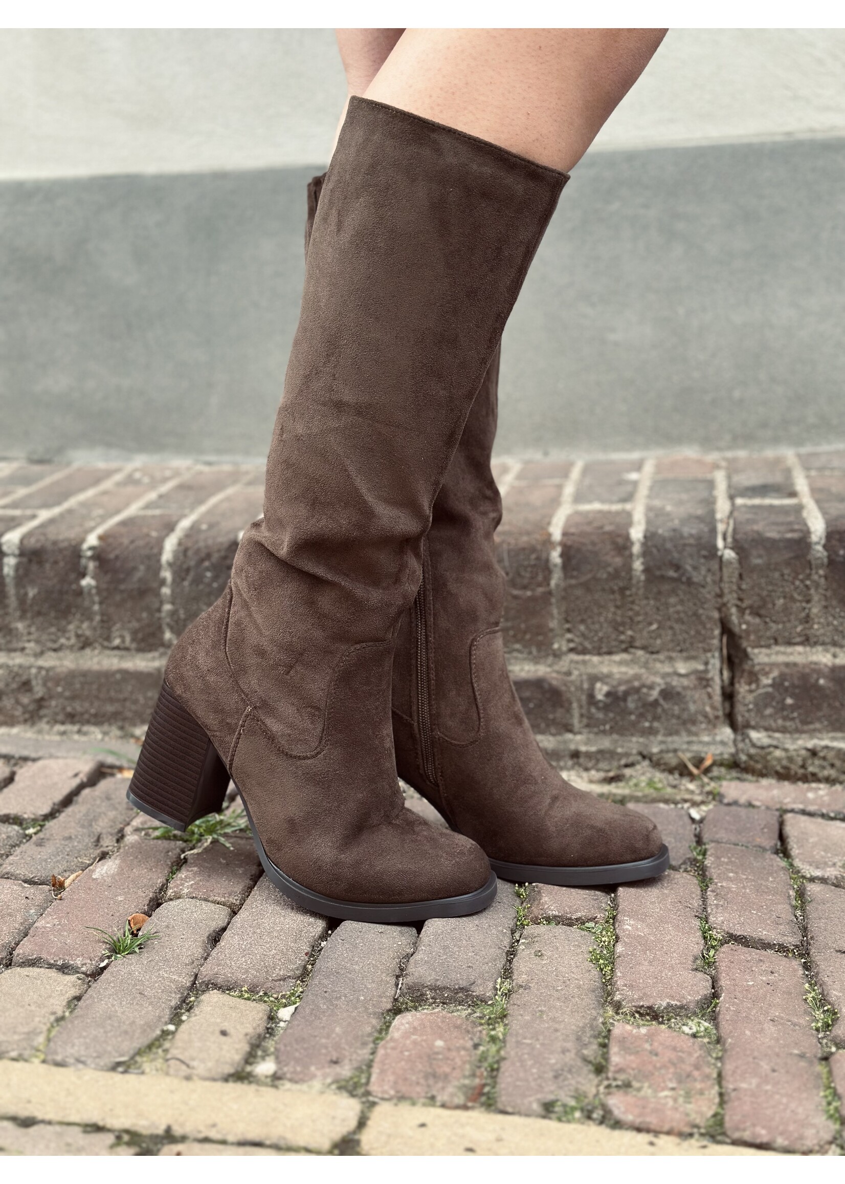 Nicinta suède high heels boots brown