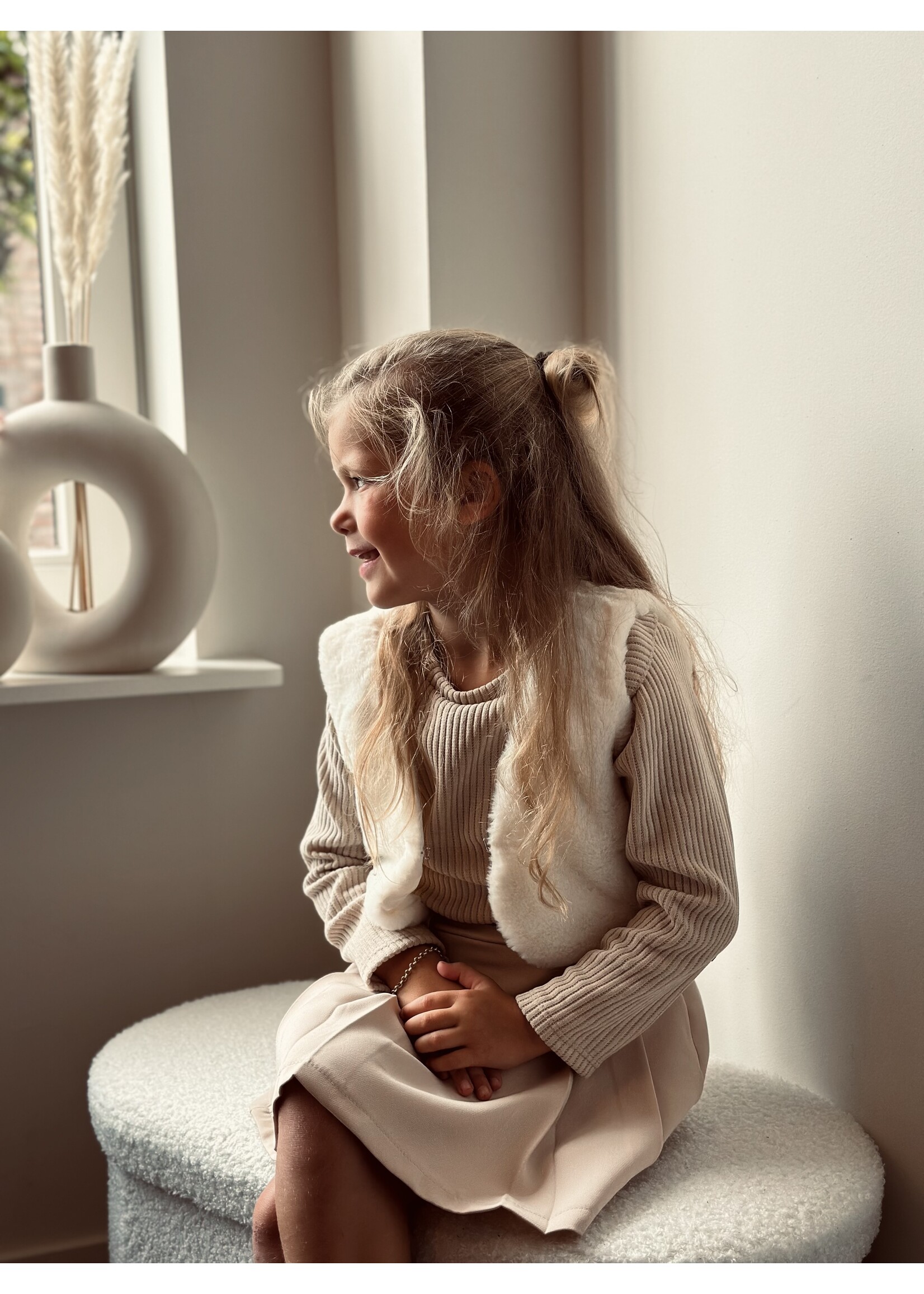 Jolyne teddy gilet ecru