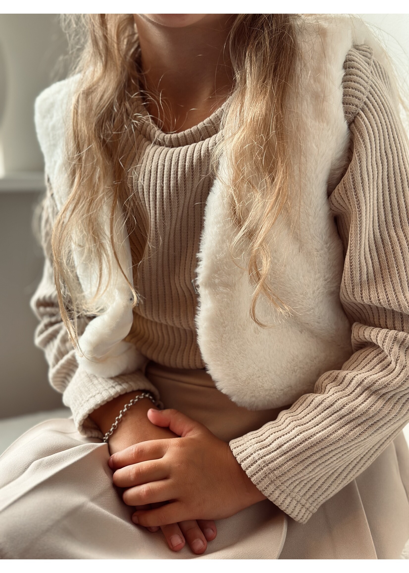 Jolyne teddy gilet ecru