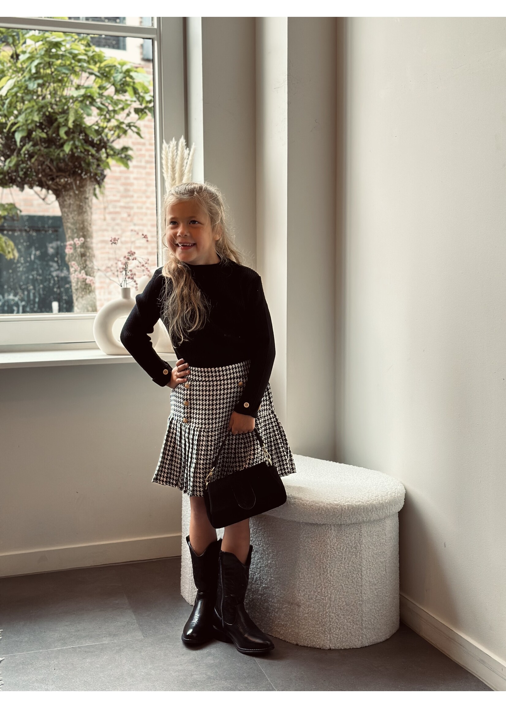 Madelief skirt black/white print