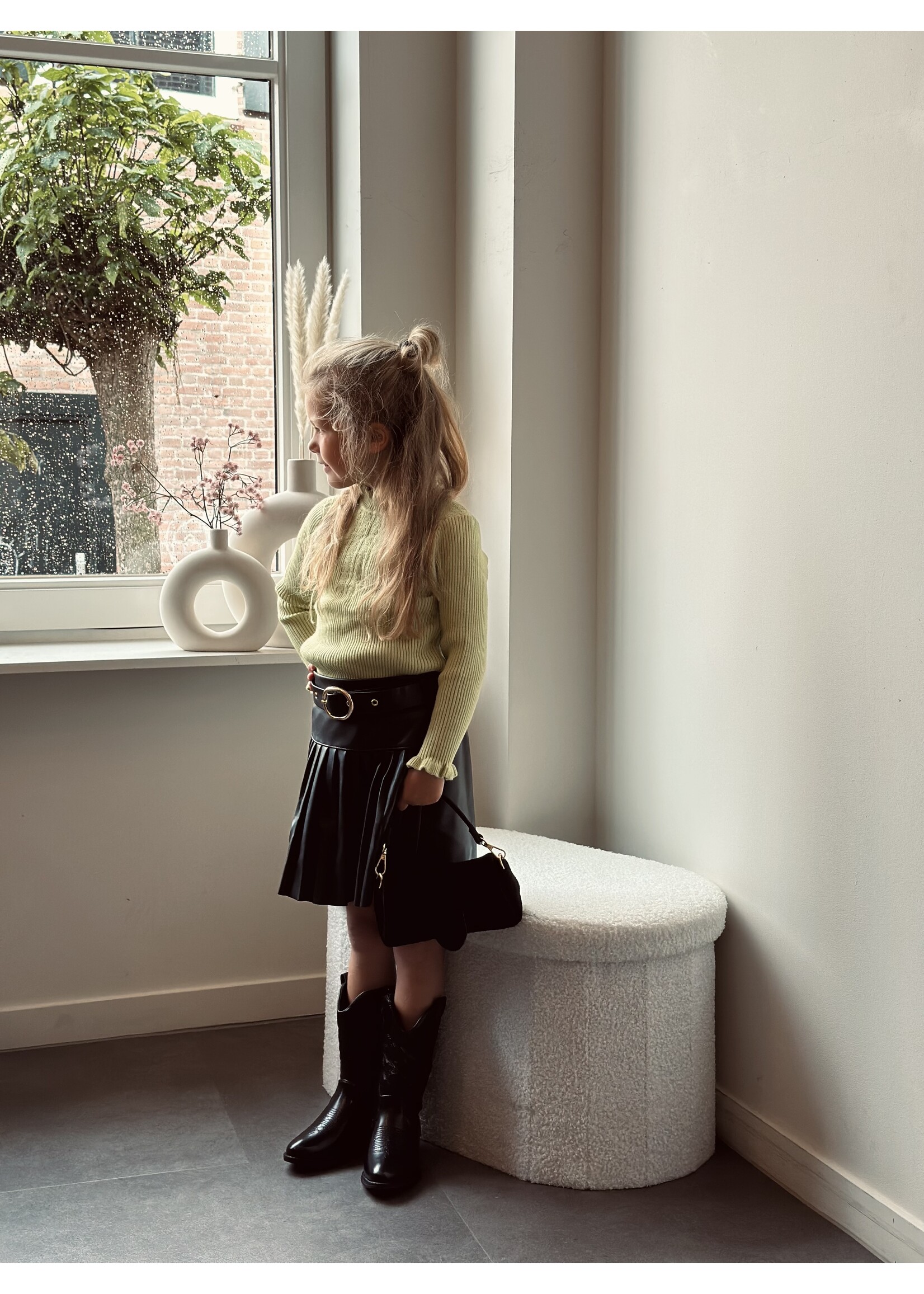 Juna leather look skirt black