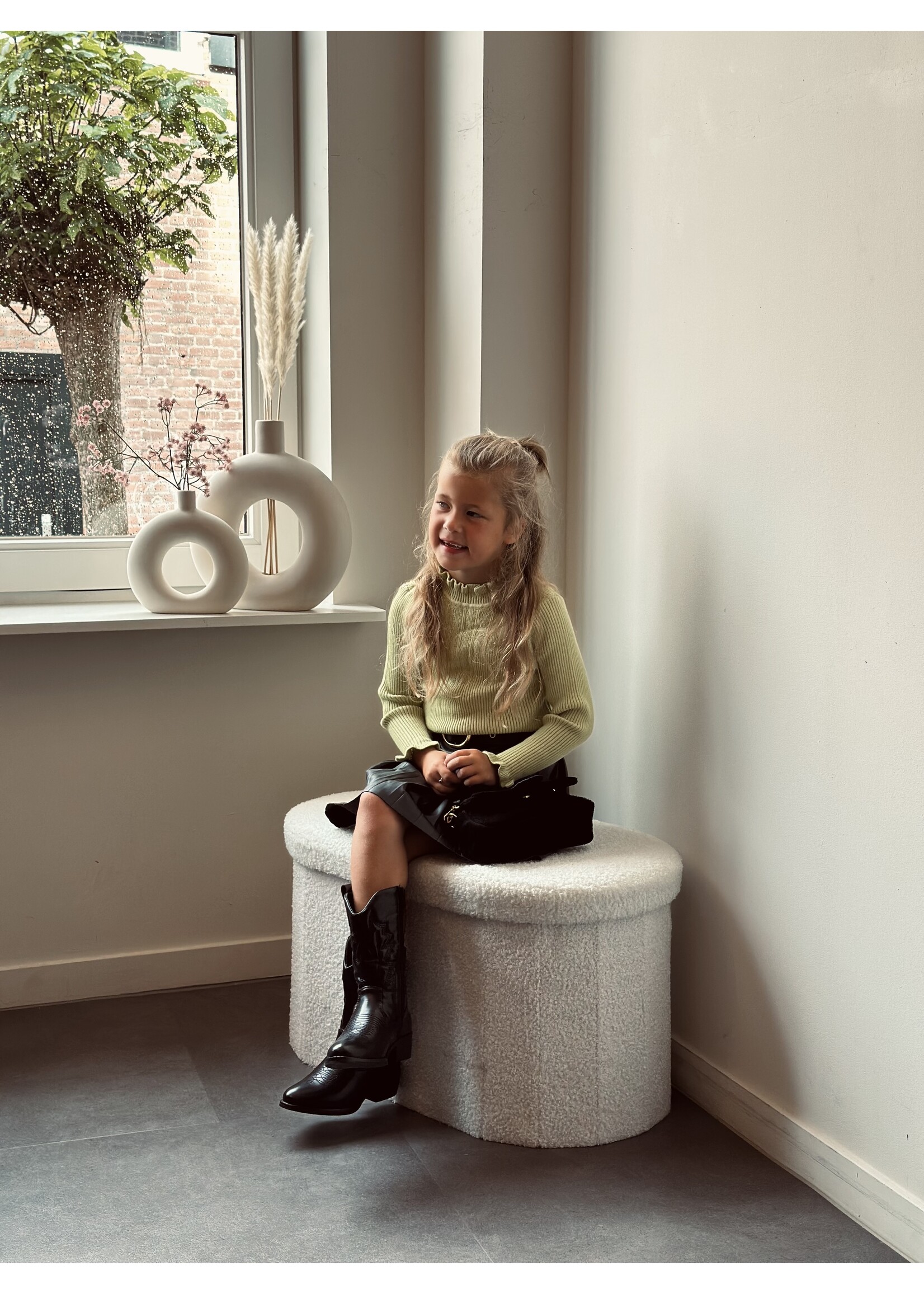 Juna leather look skirt black