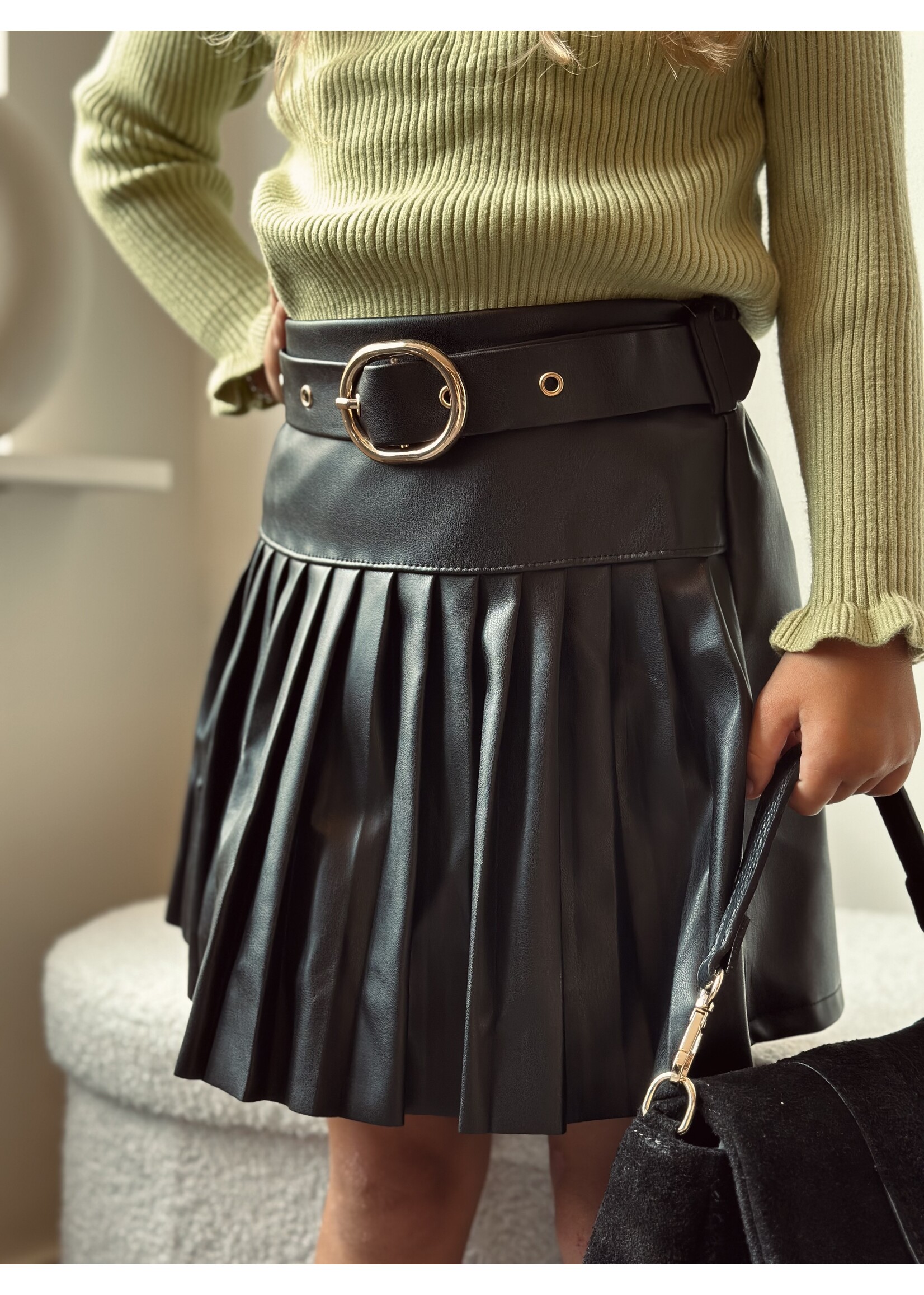 Juna leather look skirt black