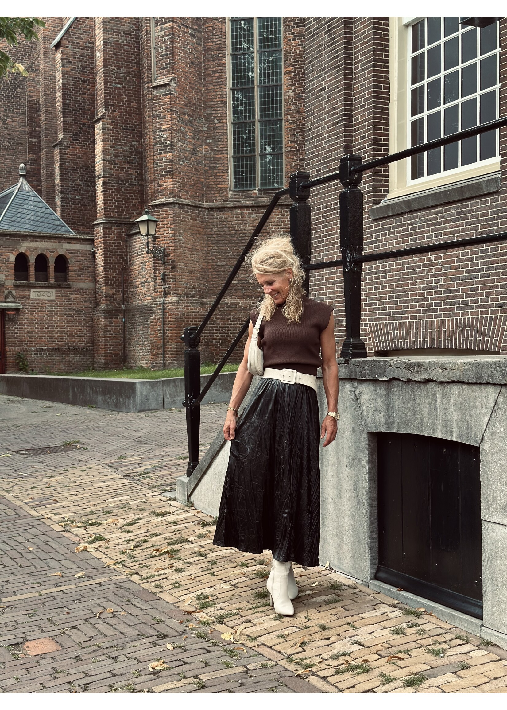 Julane leather look skirt black