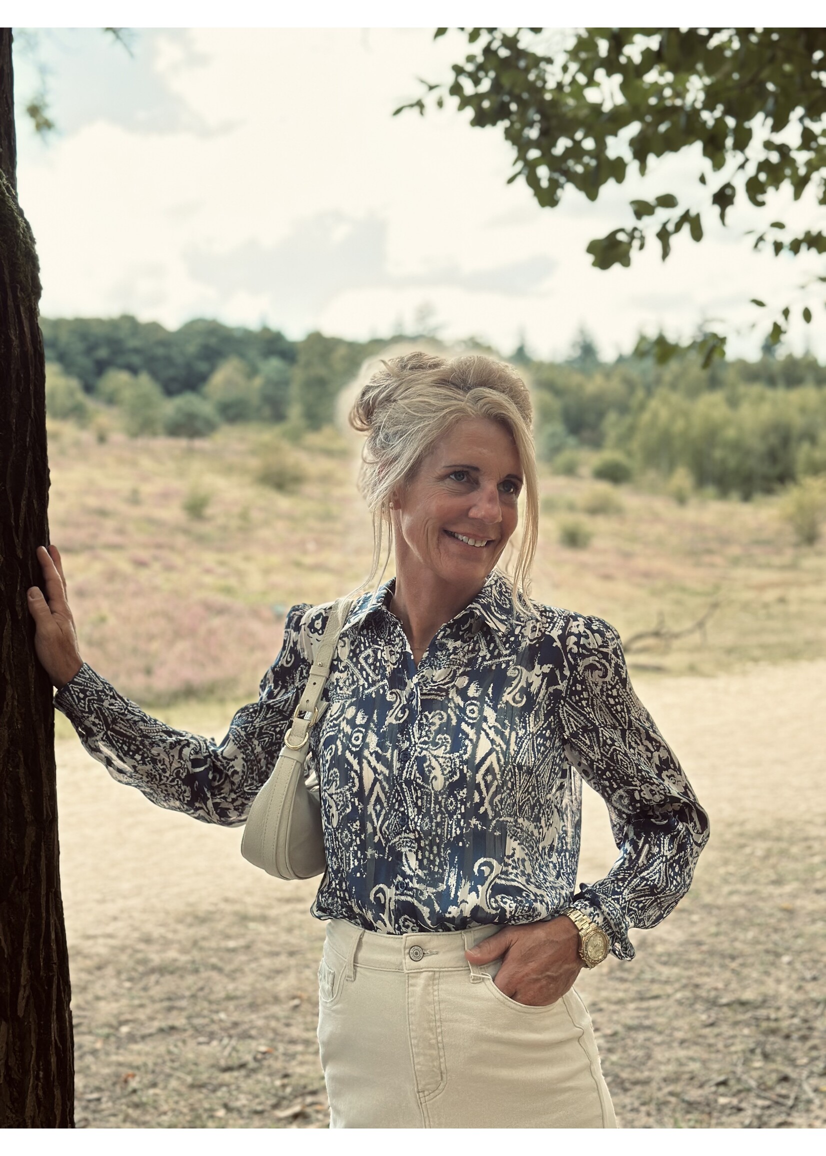 Elvira Elvira June blouse print blue/beige