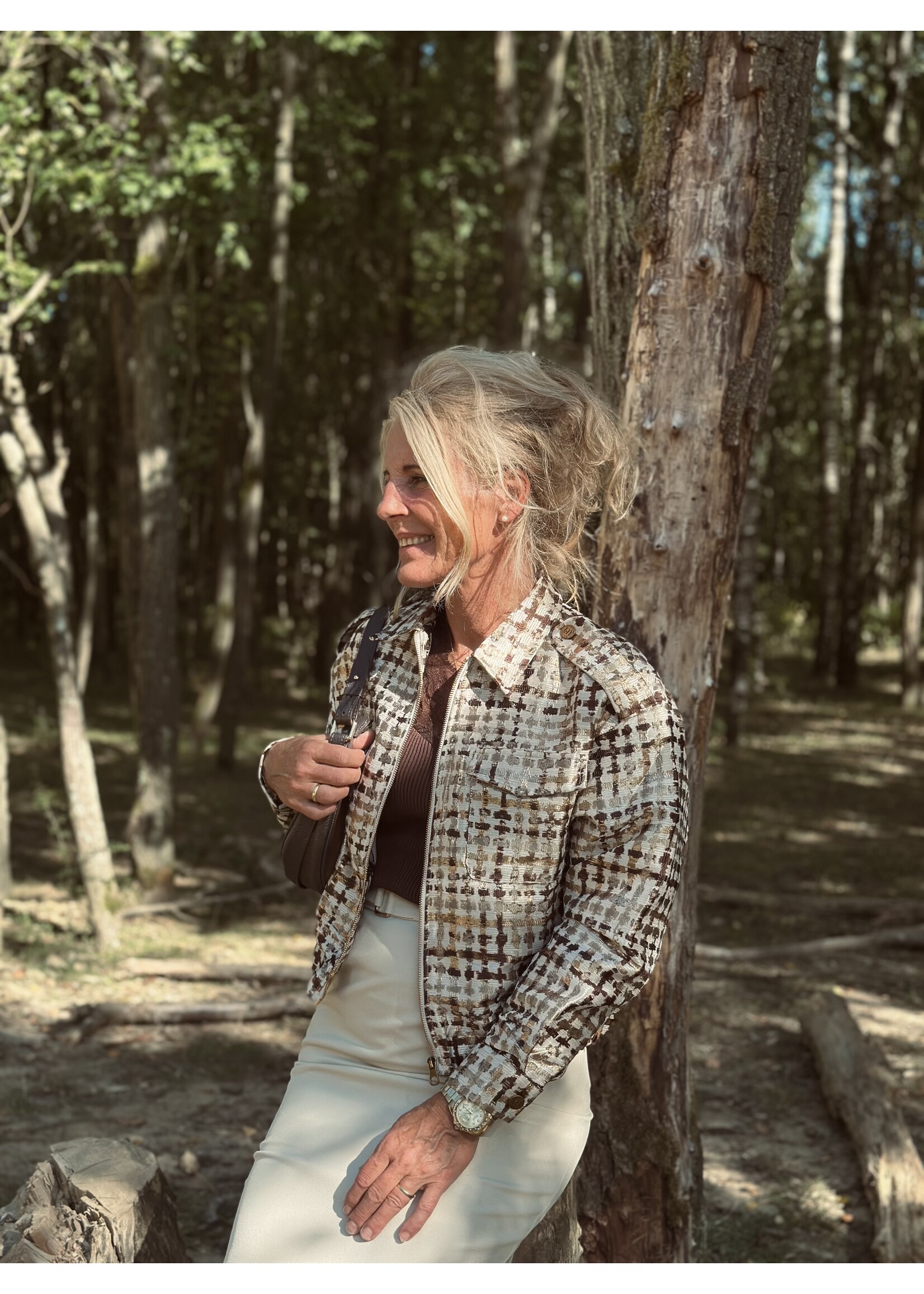 Lofty Manner Lofty Manner Noor jacket dark brown print