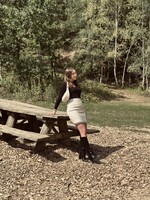 Anne-linn skirt beige/black print