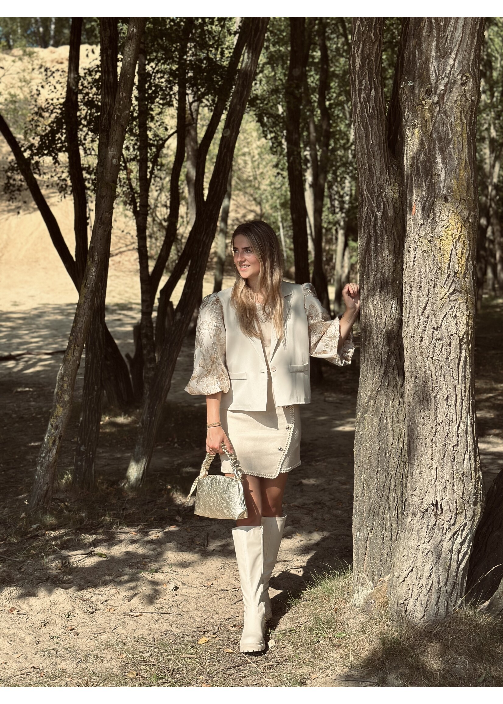 Bonita blazer beige print