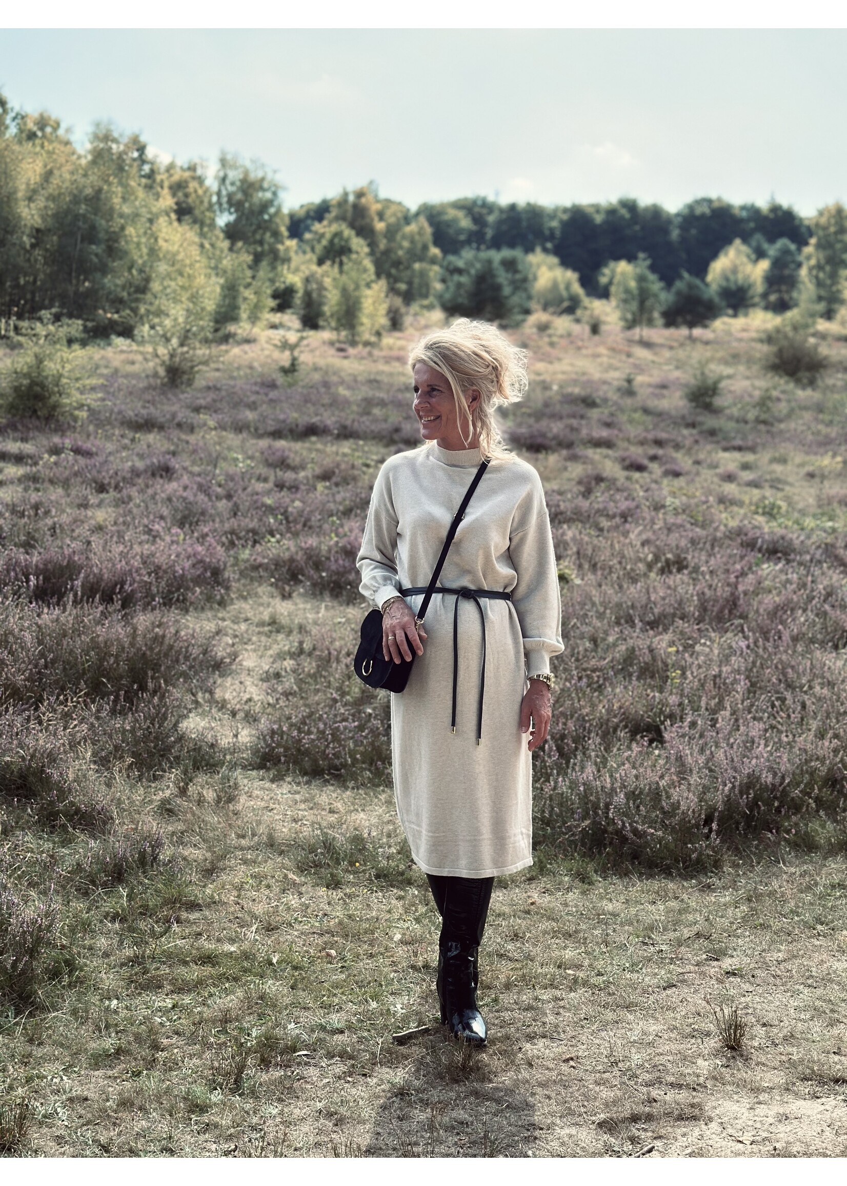 Marit long sweater dress khaki