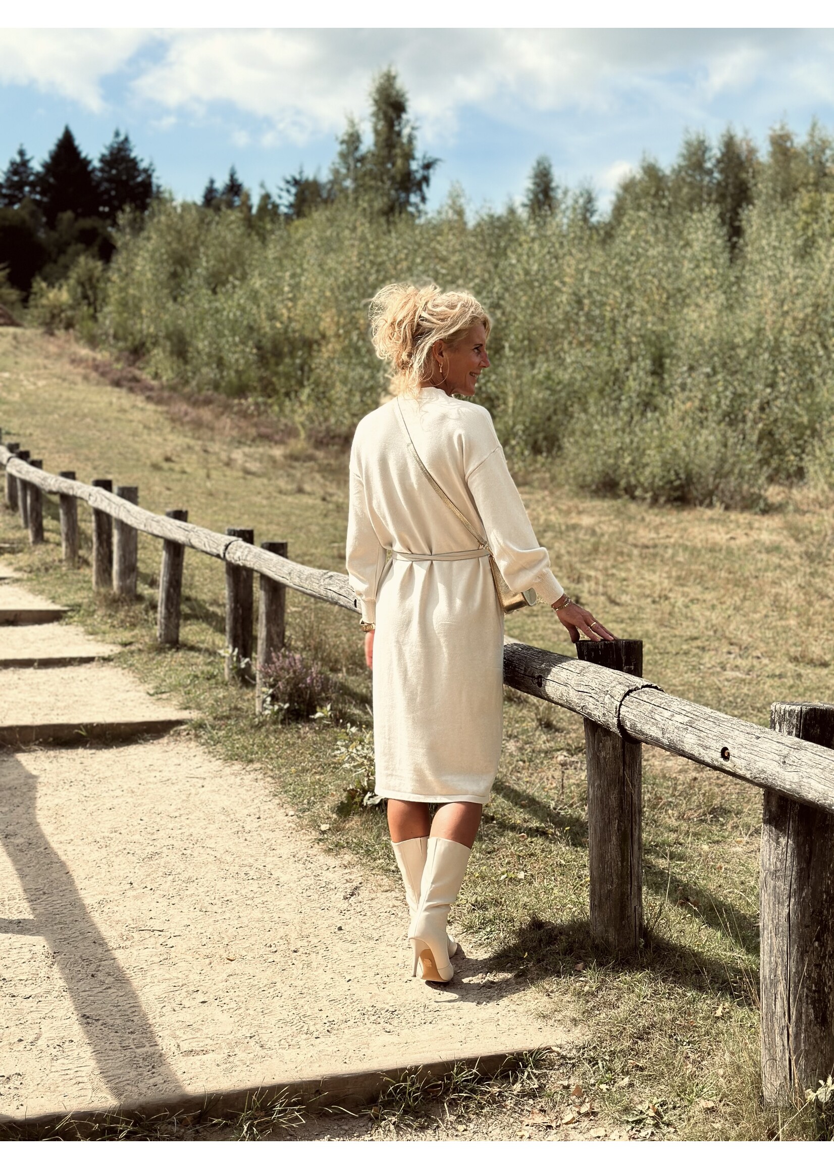 Marit long sweater dress beige