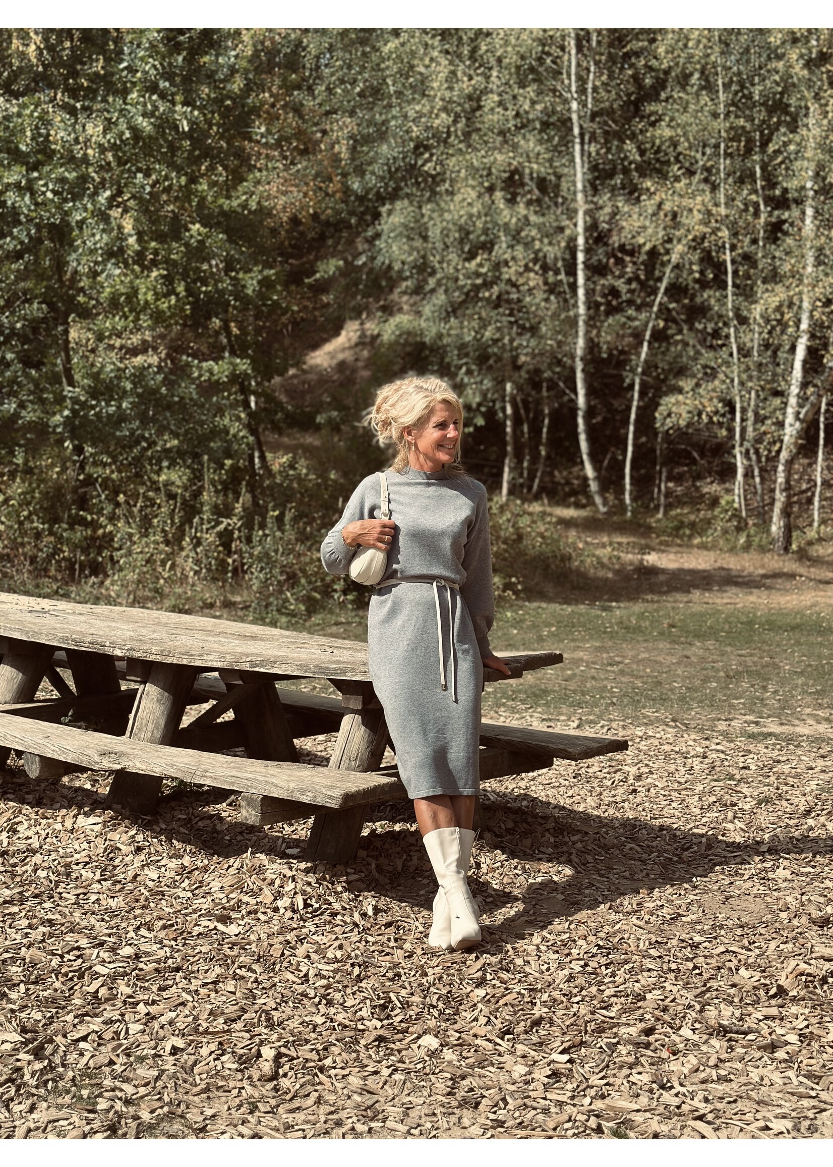 Marit long sweater dress grey