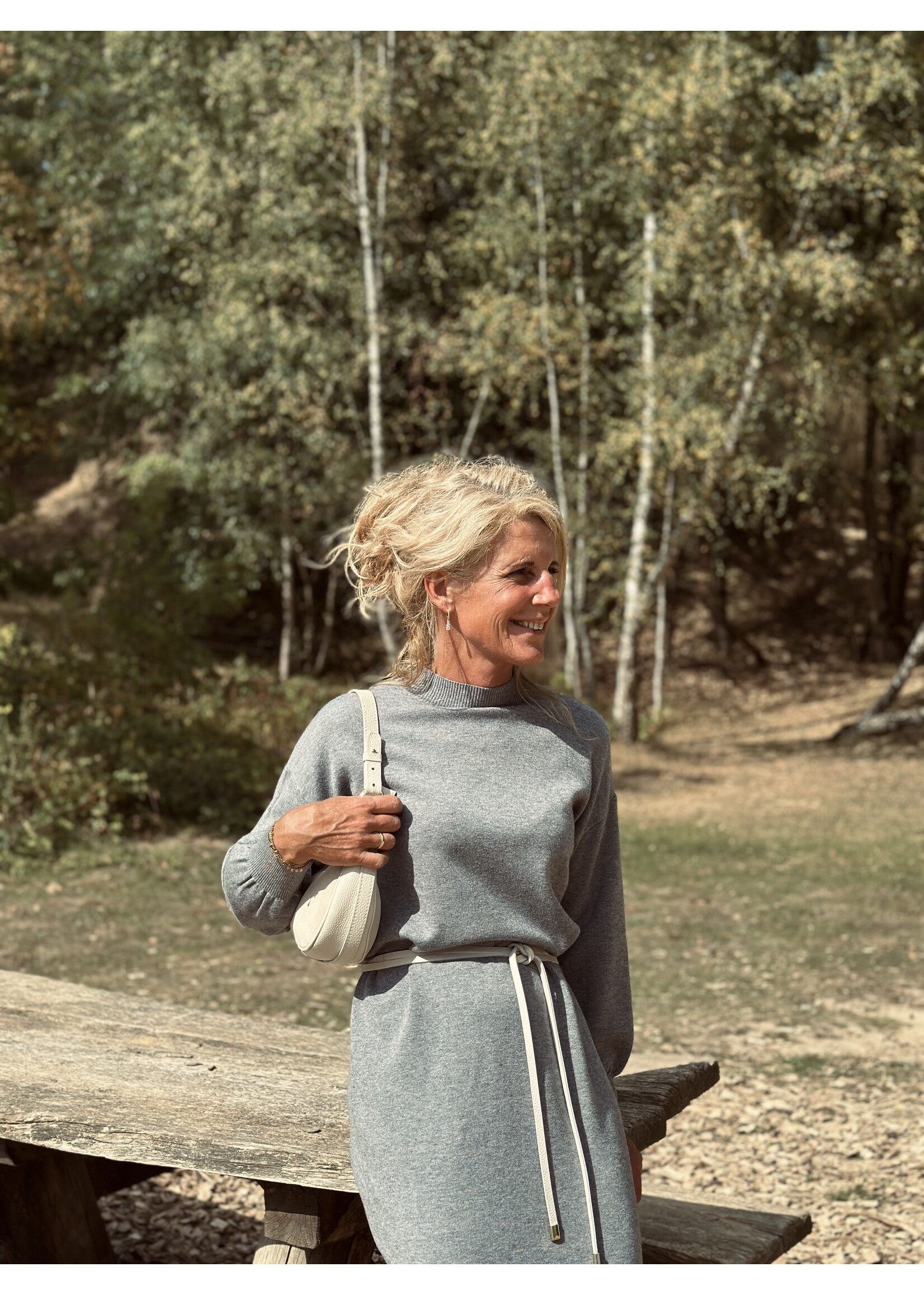 Marit long sweater dress grey