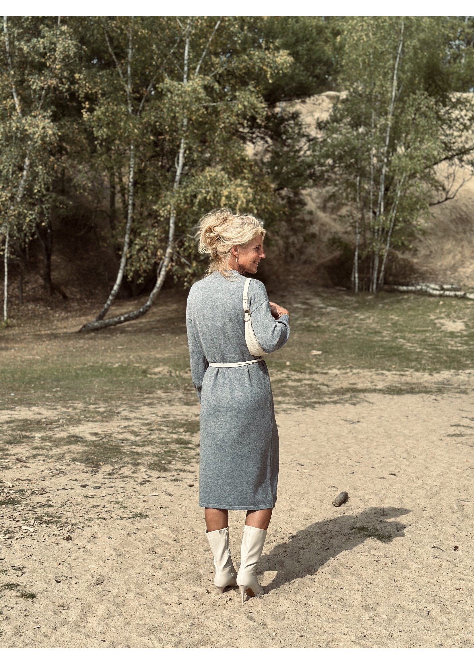 Marit long sweater dress grey
