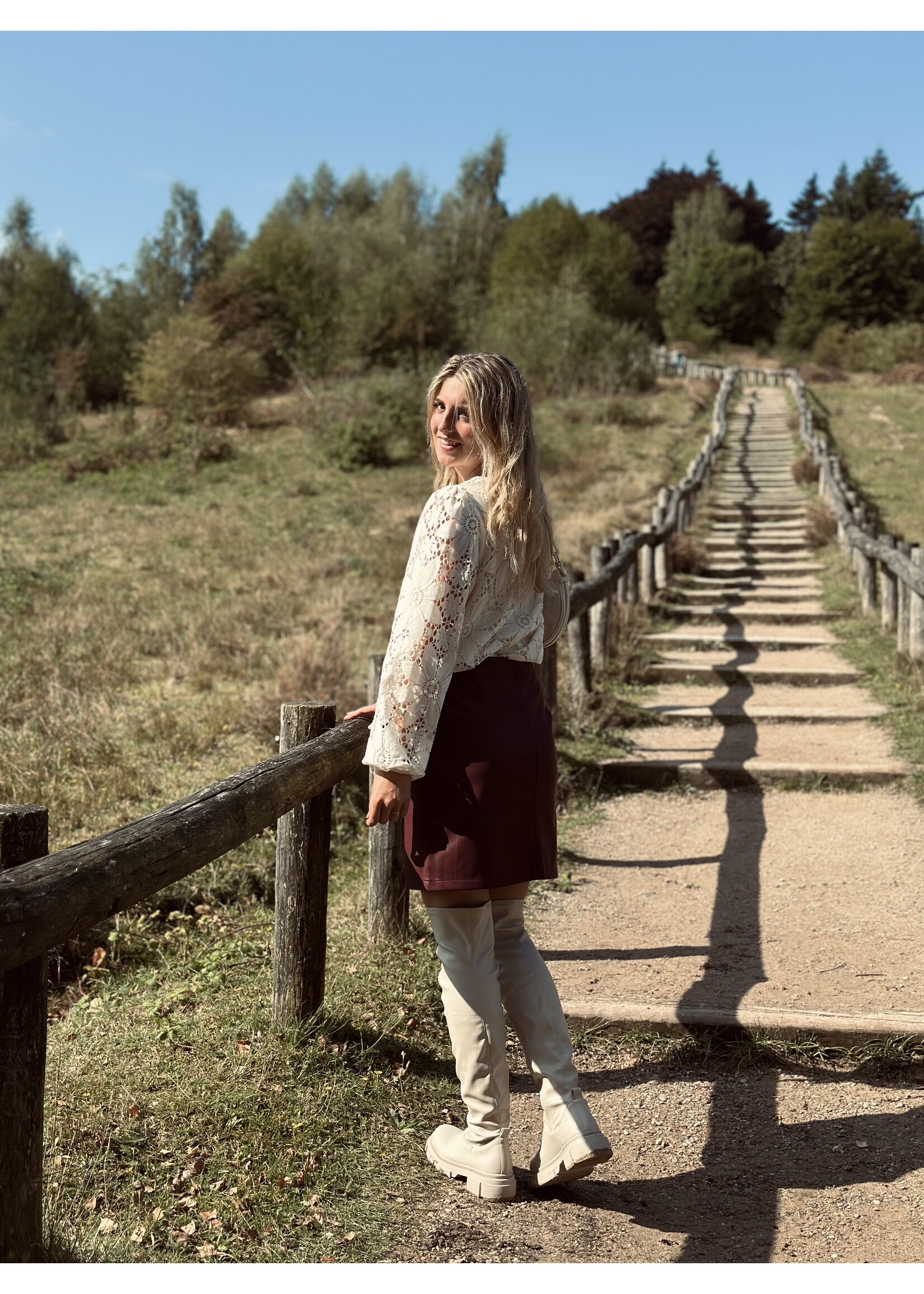 Smashed Lemon Smashed Lemon Lianna skirt leather look red