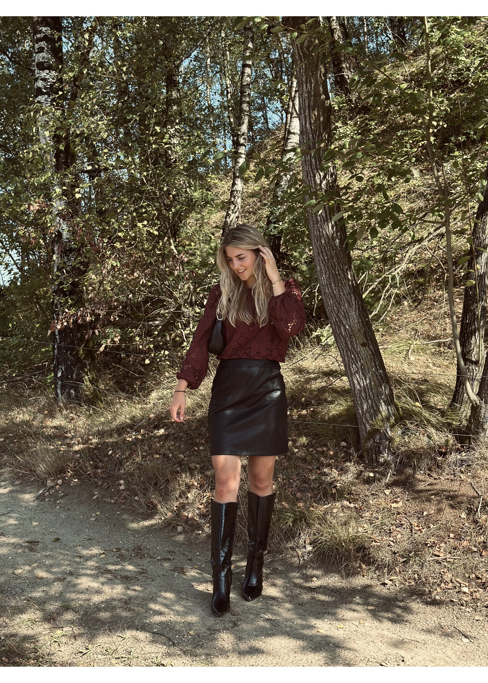 Smashed Lemon Smashed Lemon Lianna skirt leather look black