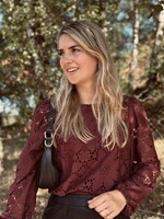 Elvira Elvira Charlie top broderie burgundy
