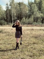 Oliviana leather look skirt bordeaux red