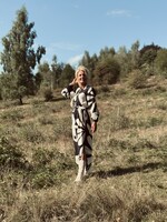 Smashed Lemon Smashed Lemon tabita long dress black/offwhite