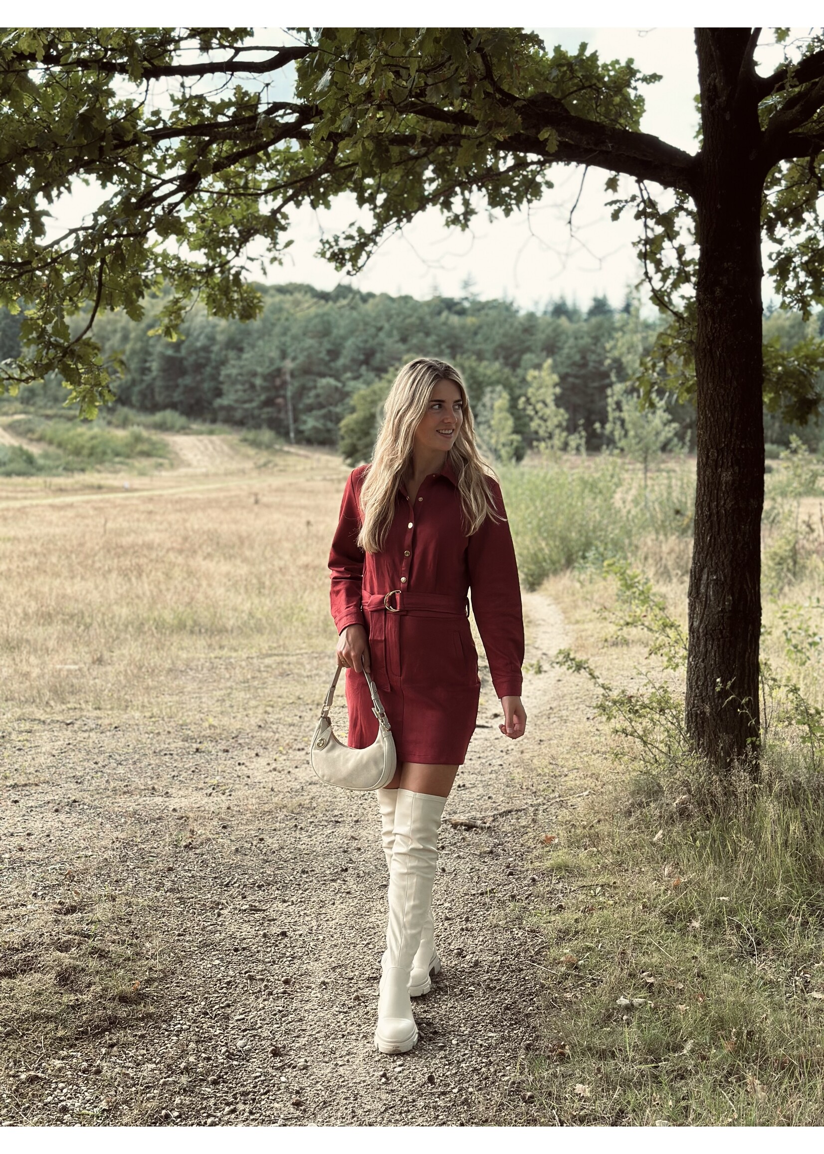 Merely dress suede bordeaux red