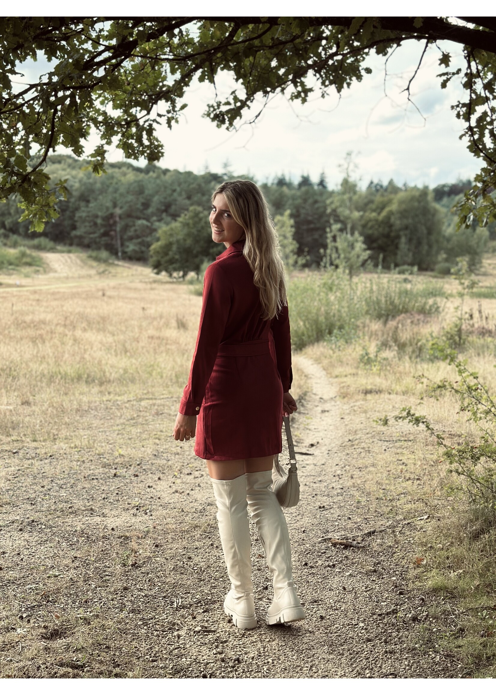 Merely dress suede bordeaux red