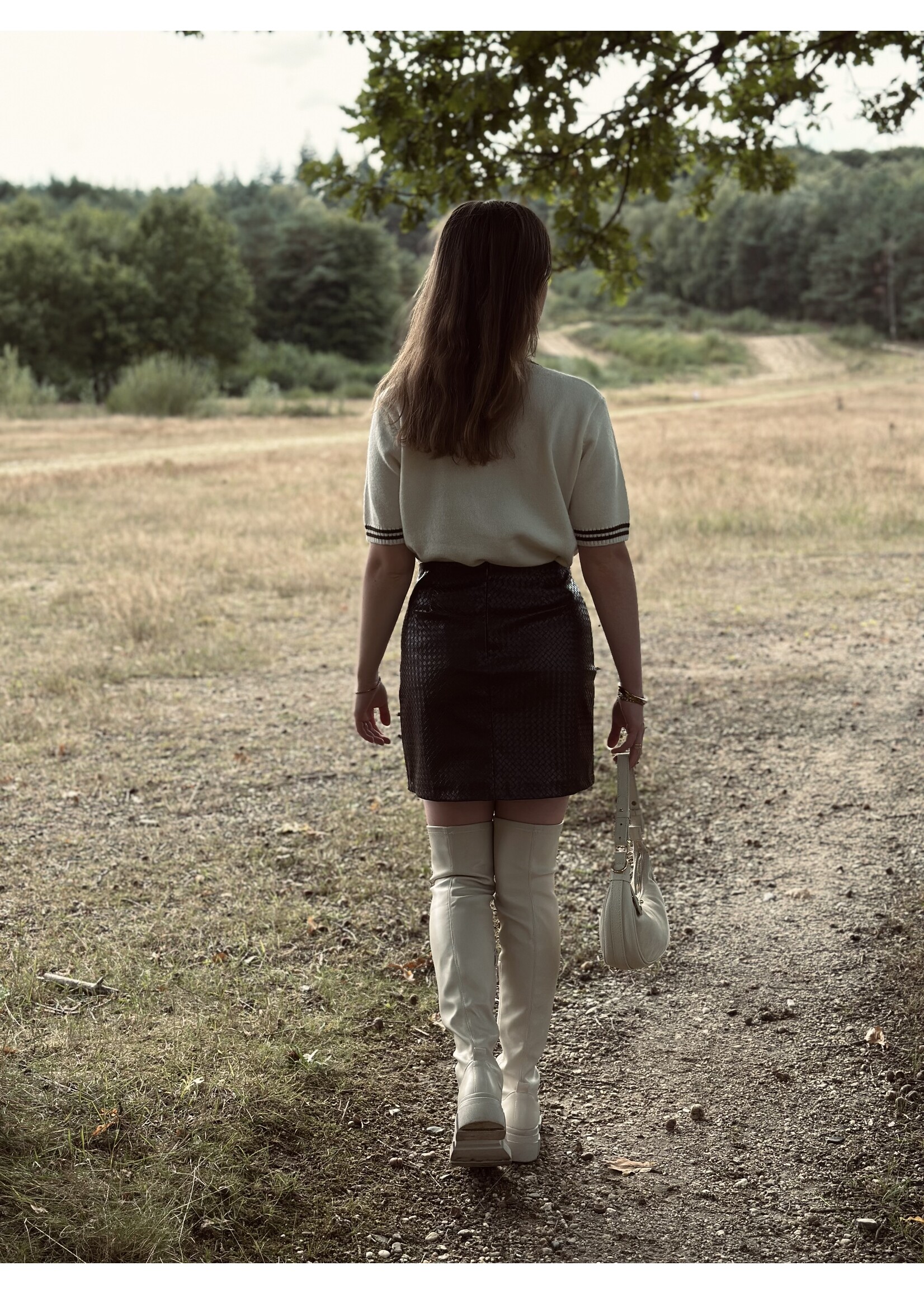 Babette leather look skirt bordeaux red