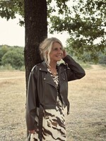 Britte leather look jacket brown One Size