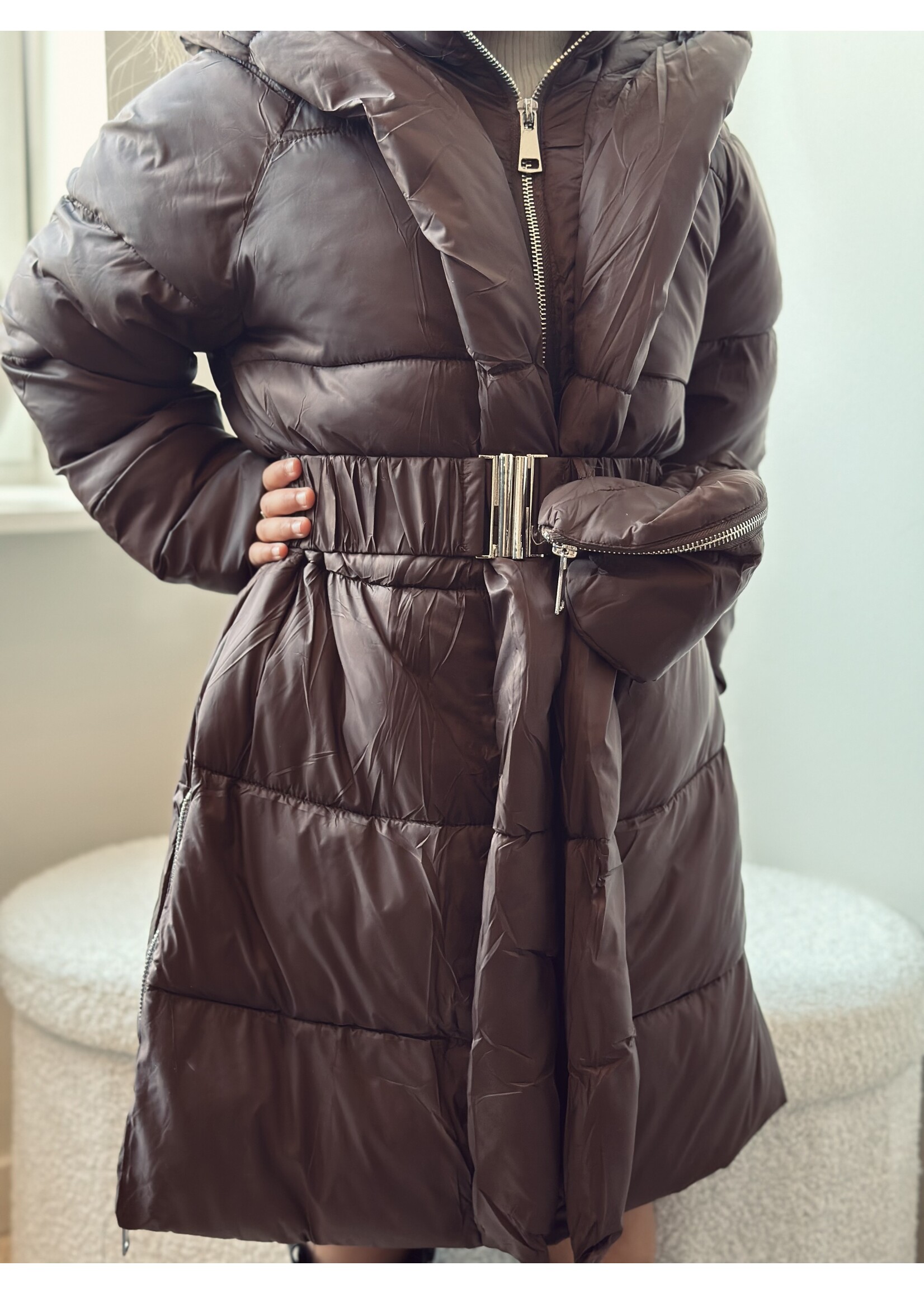 Dieke long jacket brown