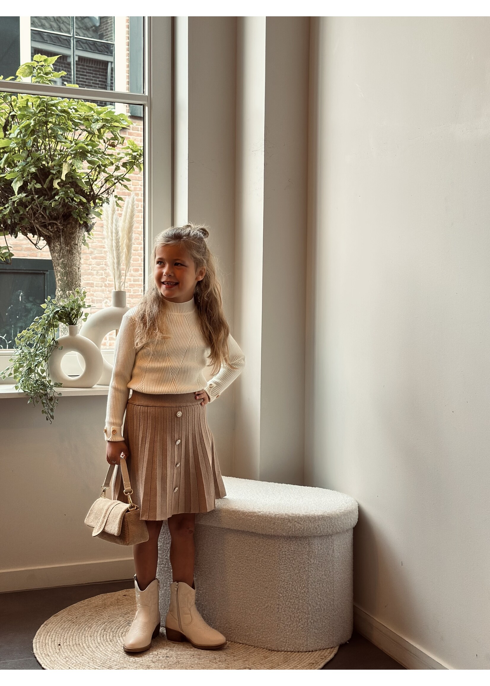 Amelia plissé skirt camel