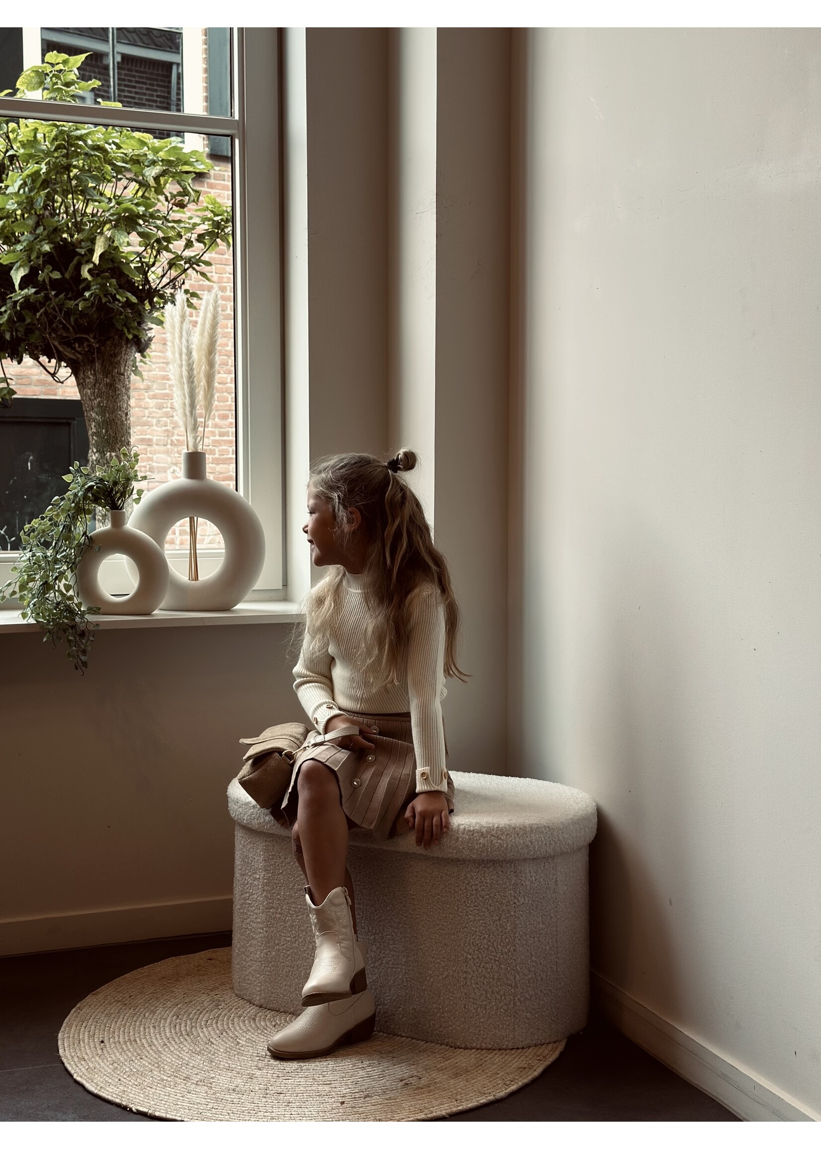 Amelia plissé skirt camel