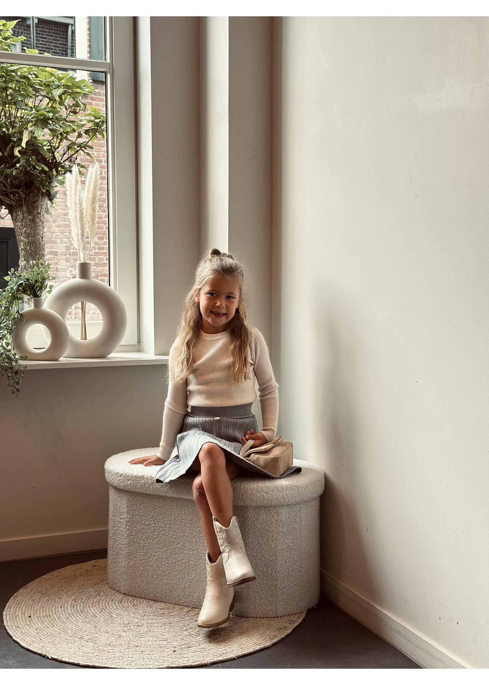 Amelia plissé skirt grey