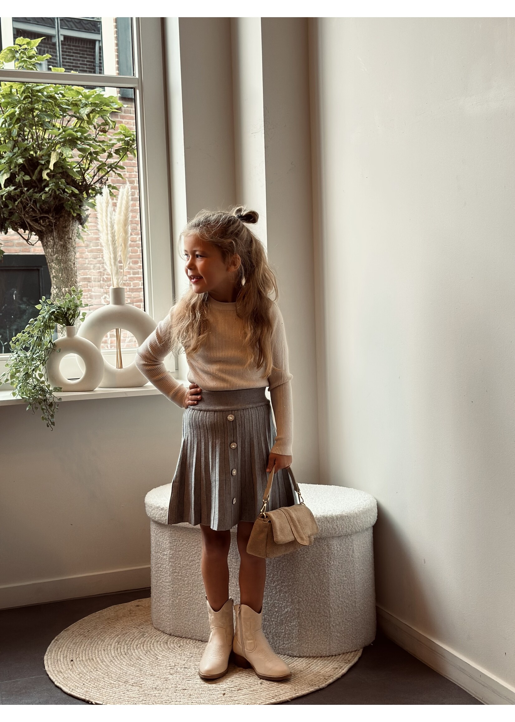 Amelia plissé skirt grey