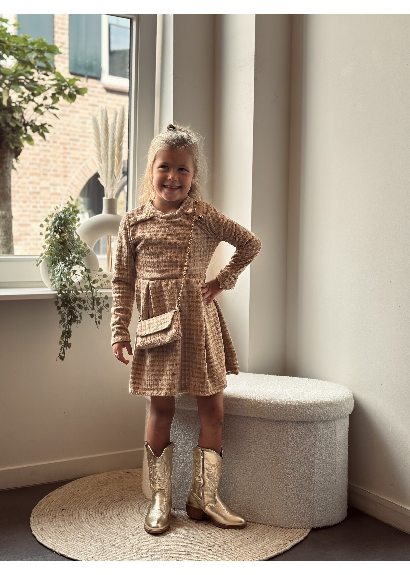 Haily dress camel print