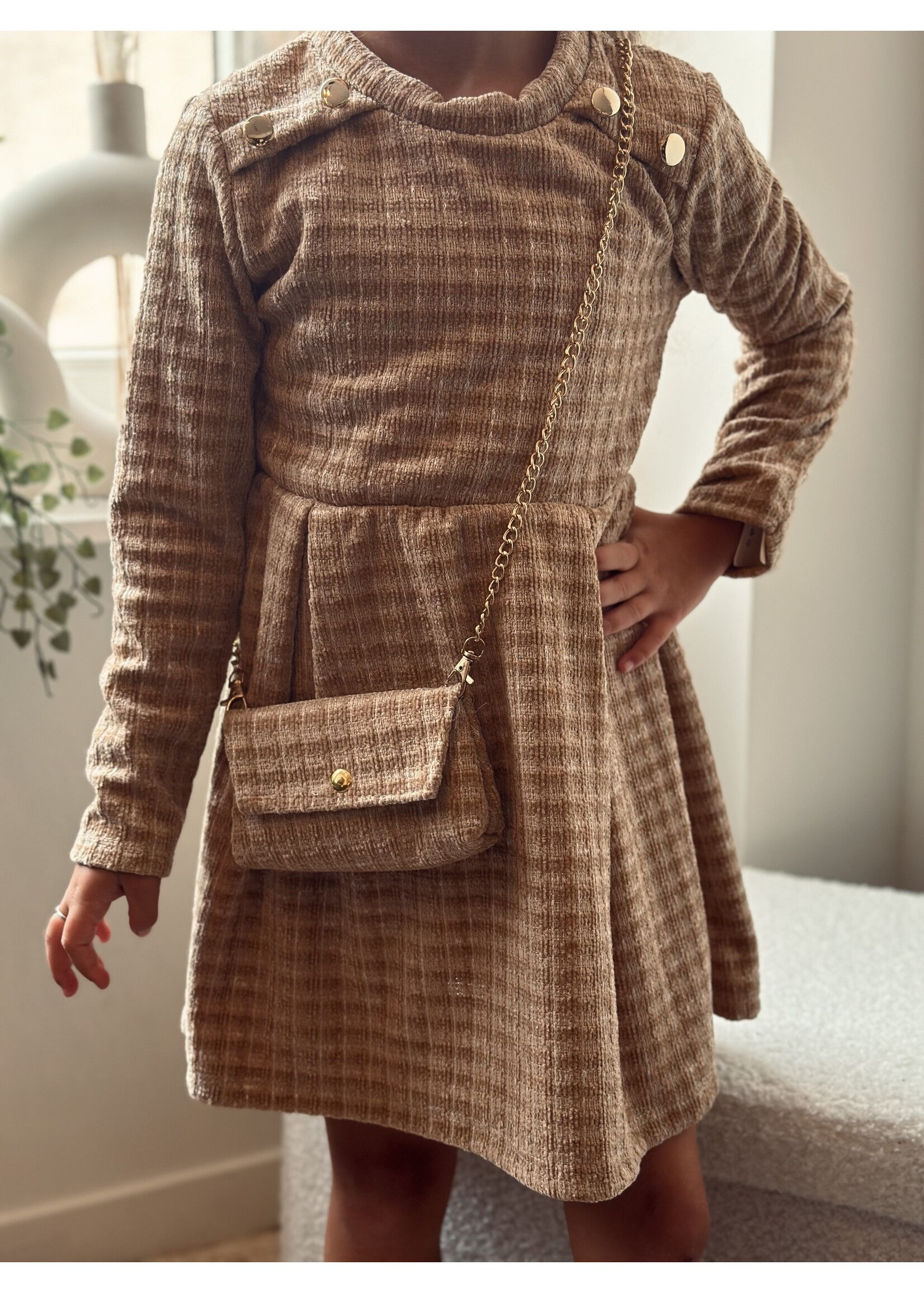 Haily dress camel print