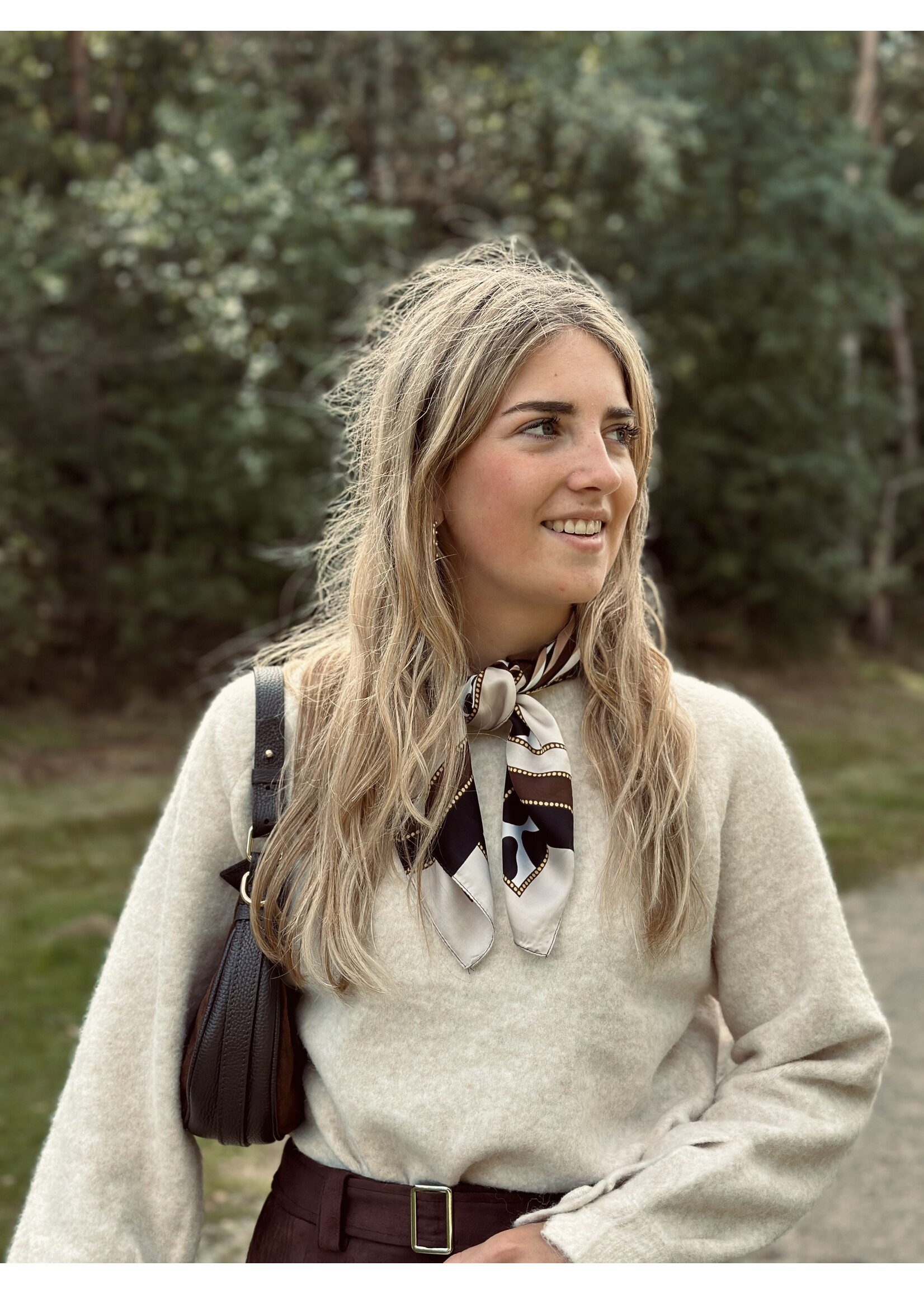 Bibi shawl beige/black panter print One Size