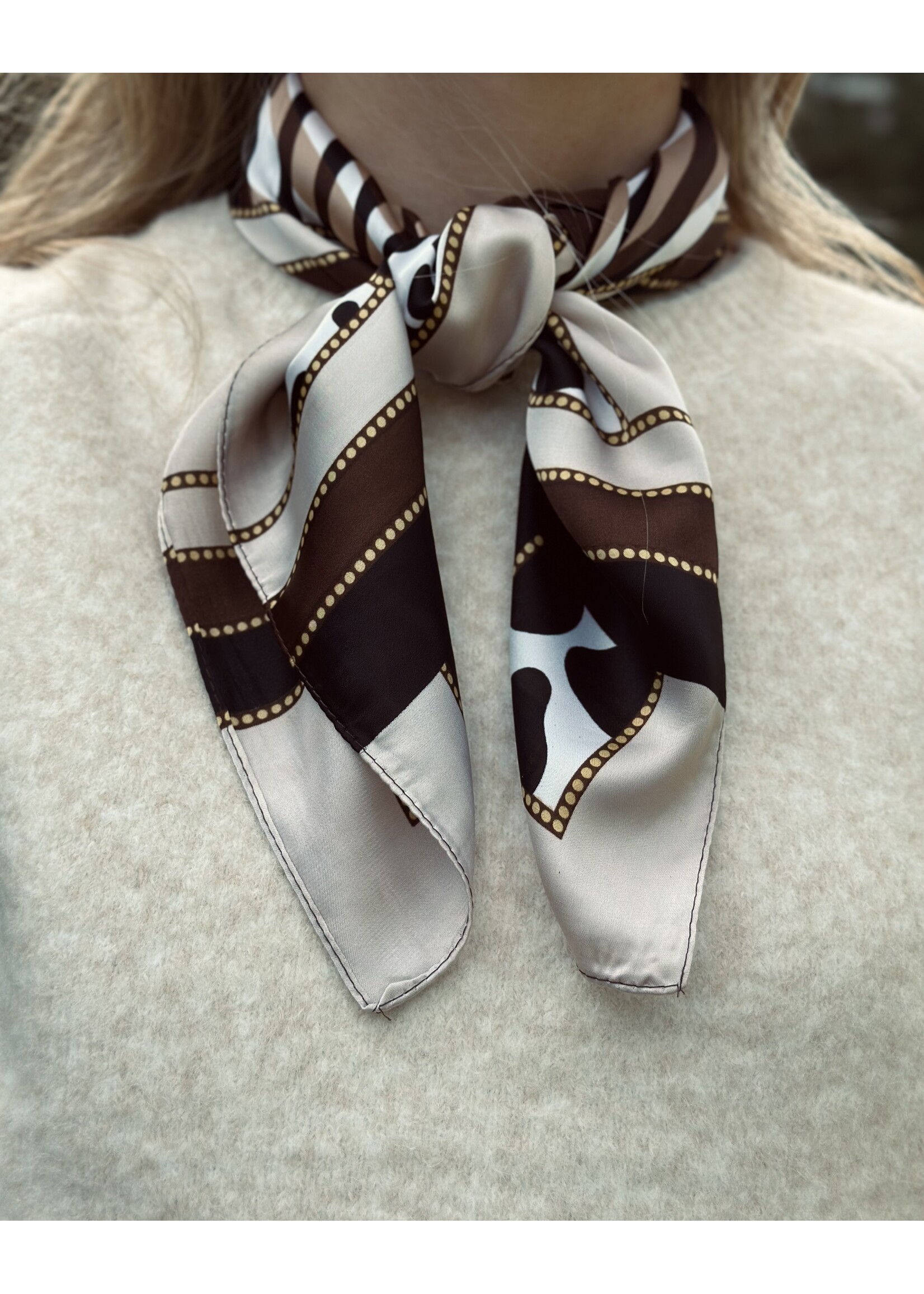 Bibi shawl beige/black panter print One Size